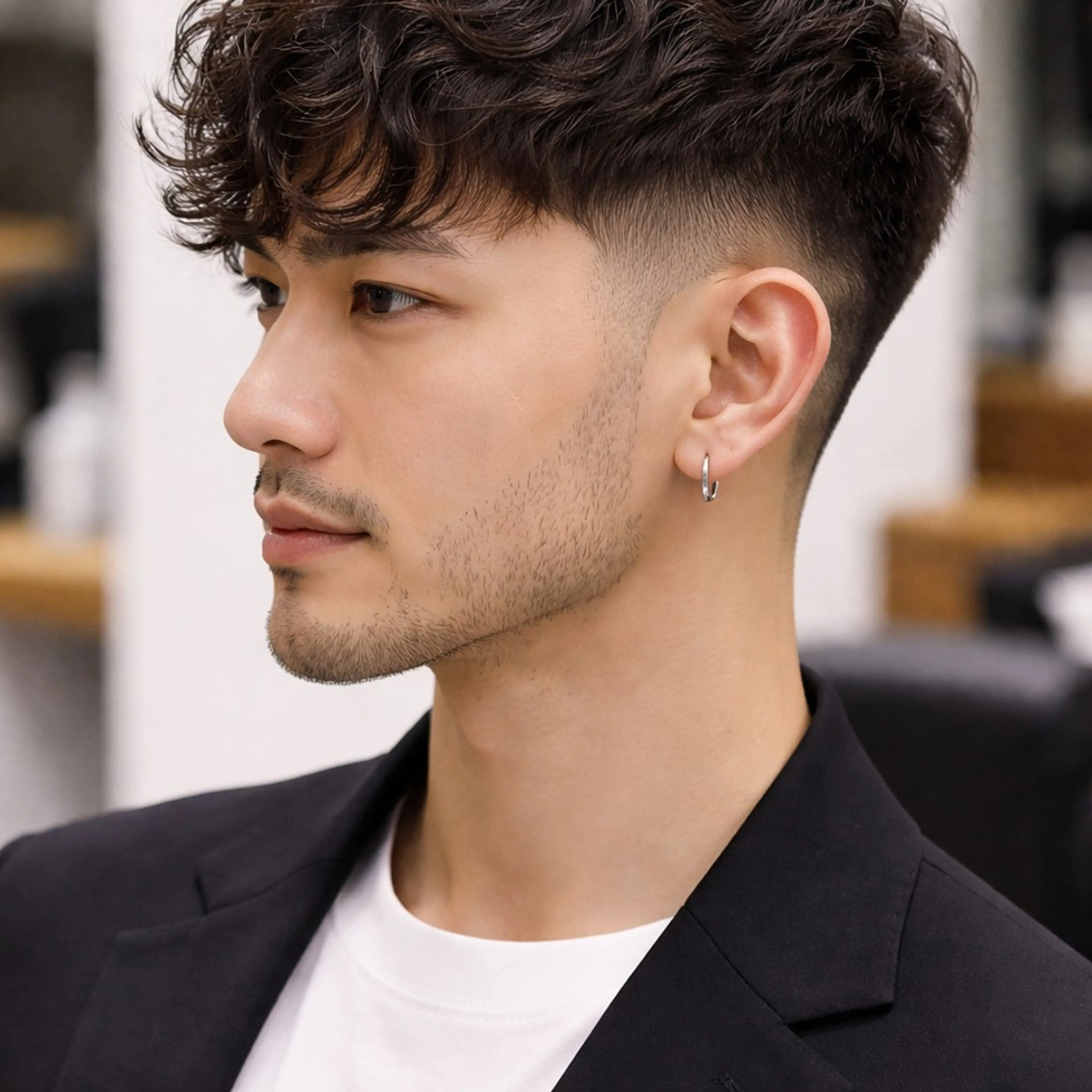 ショート メンズ メンズパーマ 刈り上げ au栄矢場町 水素髪質改善Tのヘアスタイル