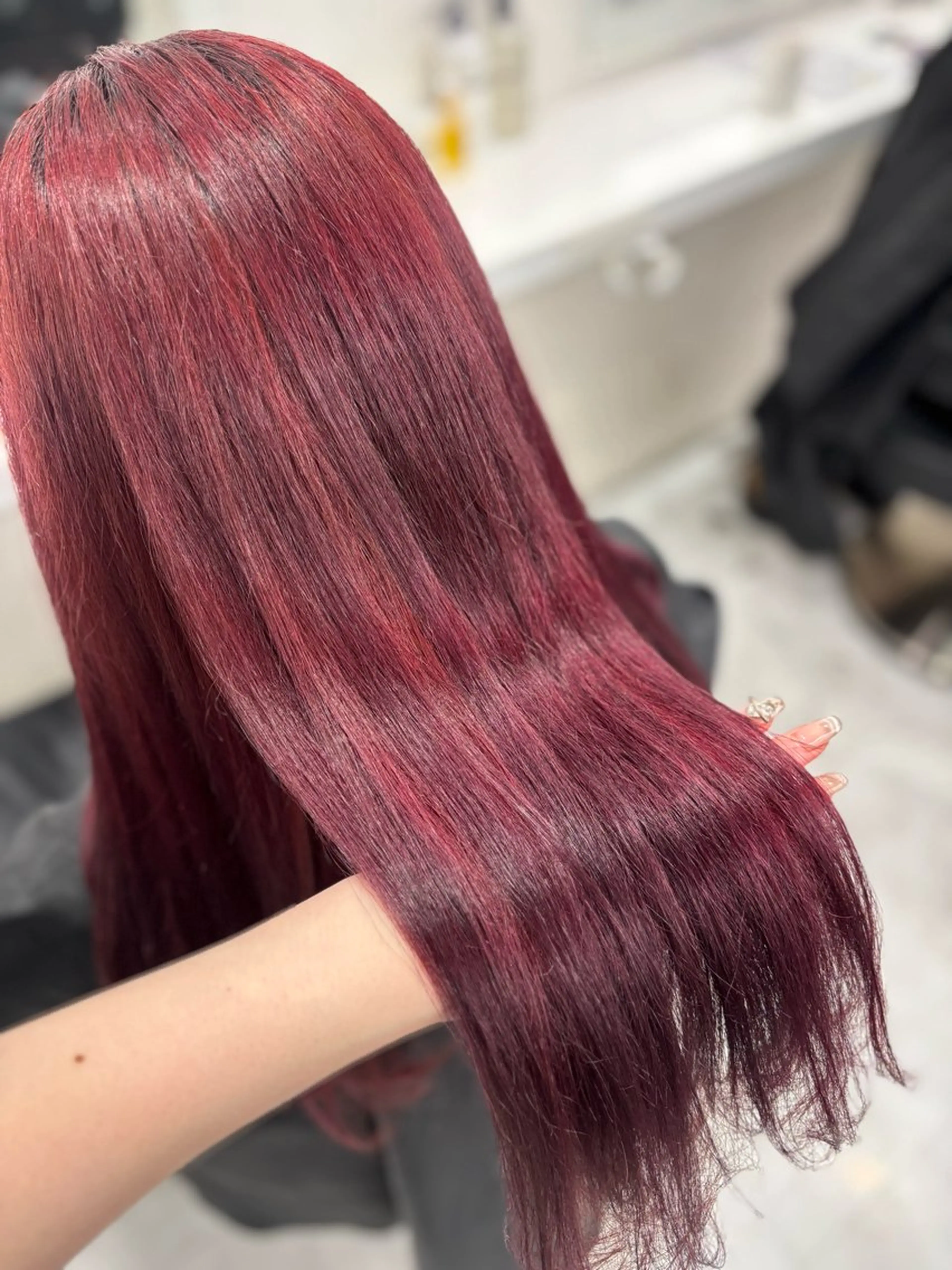 ロング ヘアカラー まろっと艶感ブラウン ベージュ🤍まなかのヘアスタイル