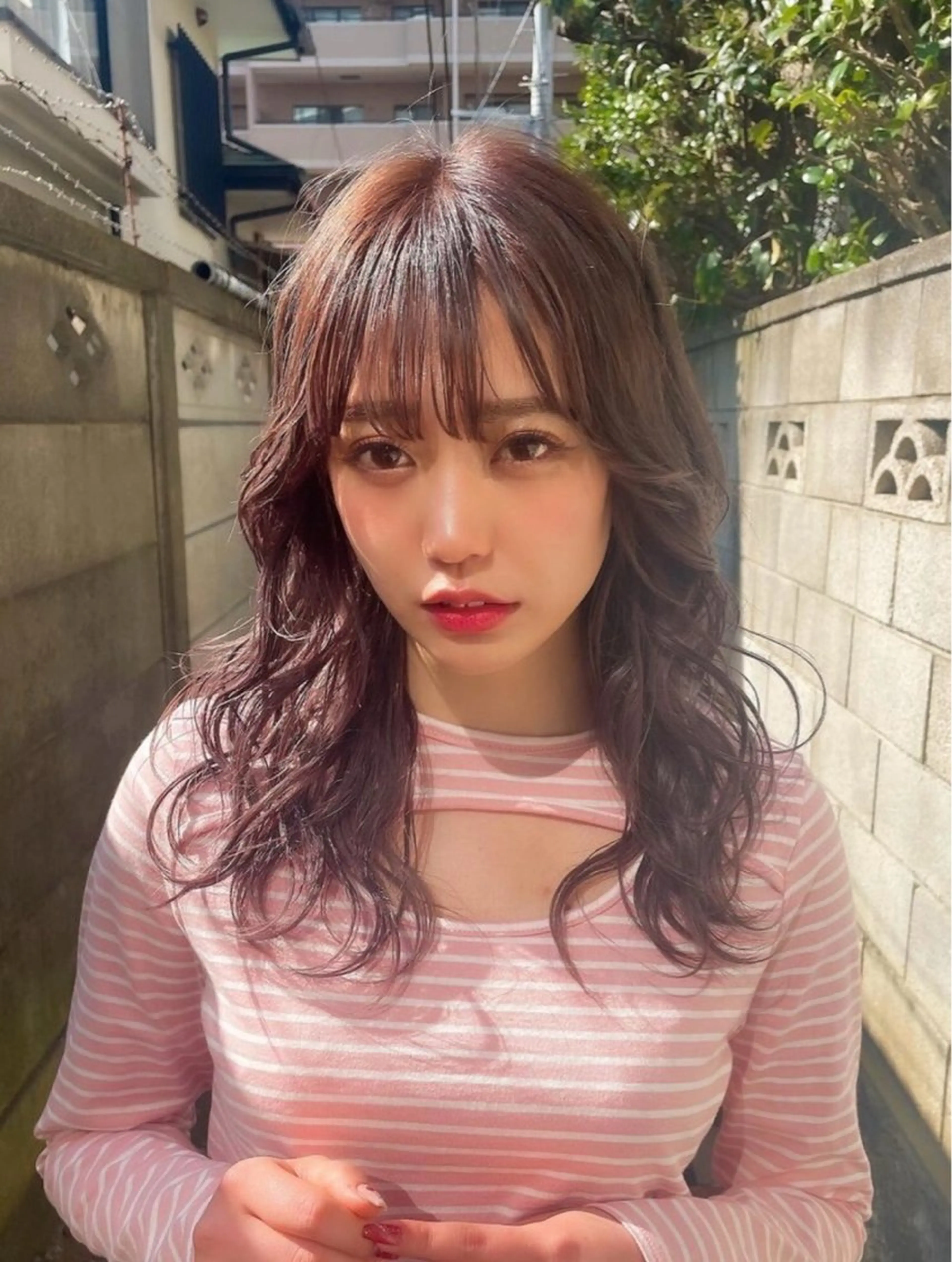 セミロング かさま はるかのヘアスタイル