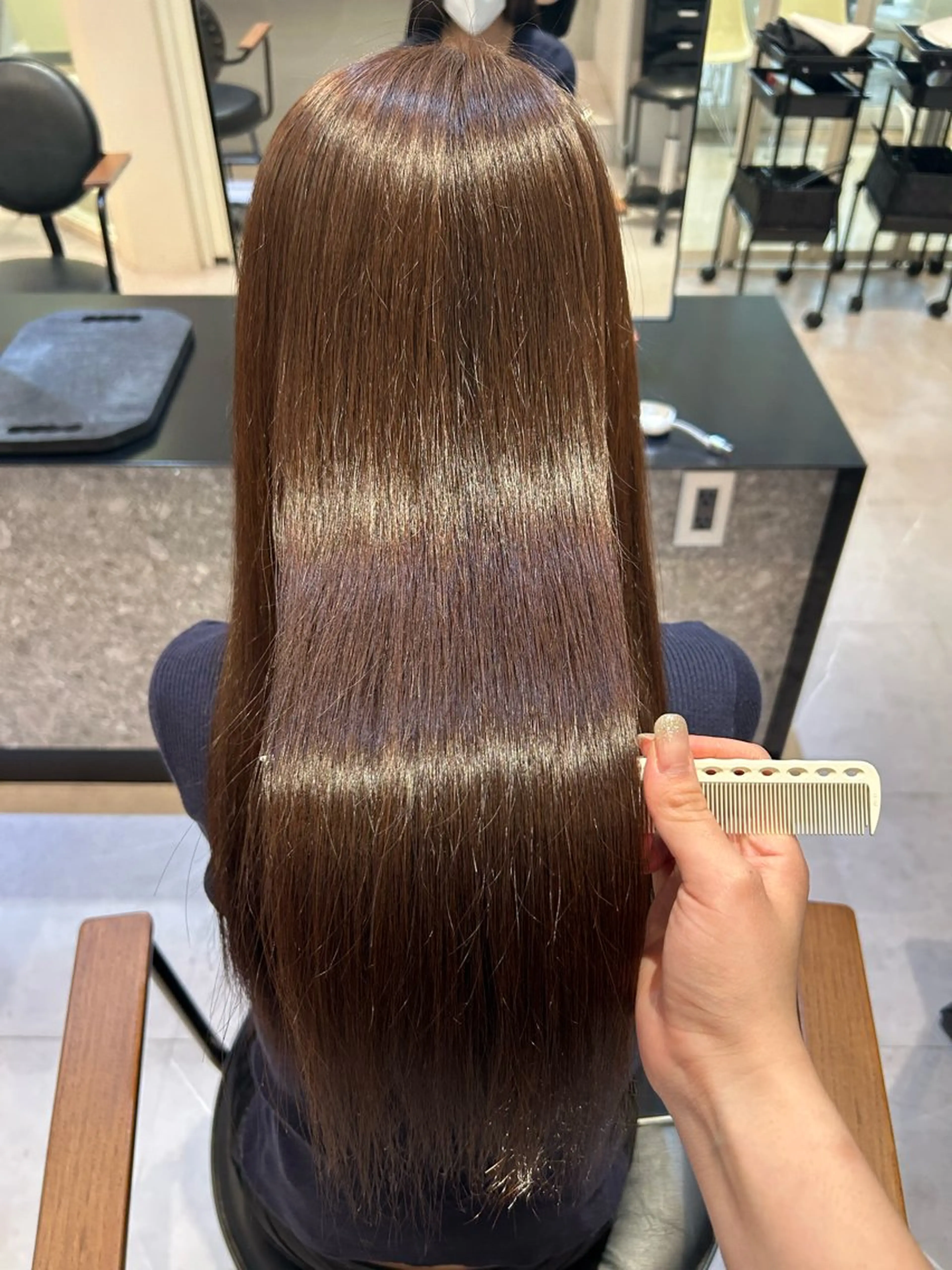 セミロング カラー 縮毛矯正/カット/ 韓国ヘア/蛯原🍤のヘアスタイル