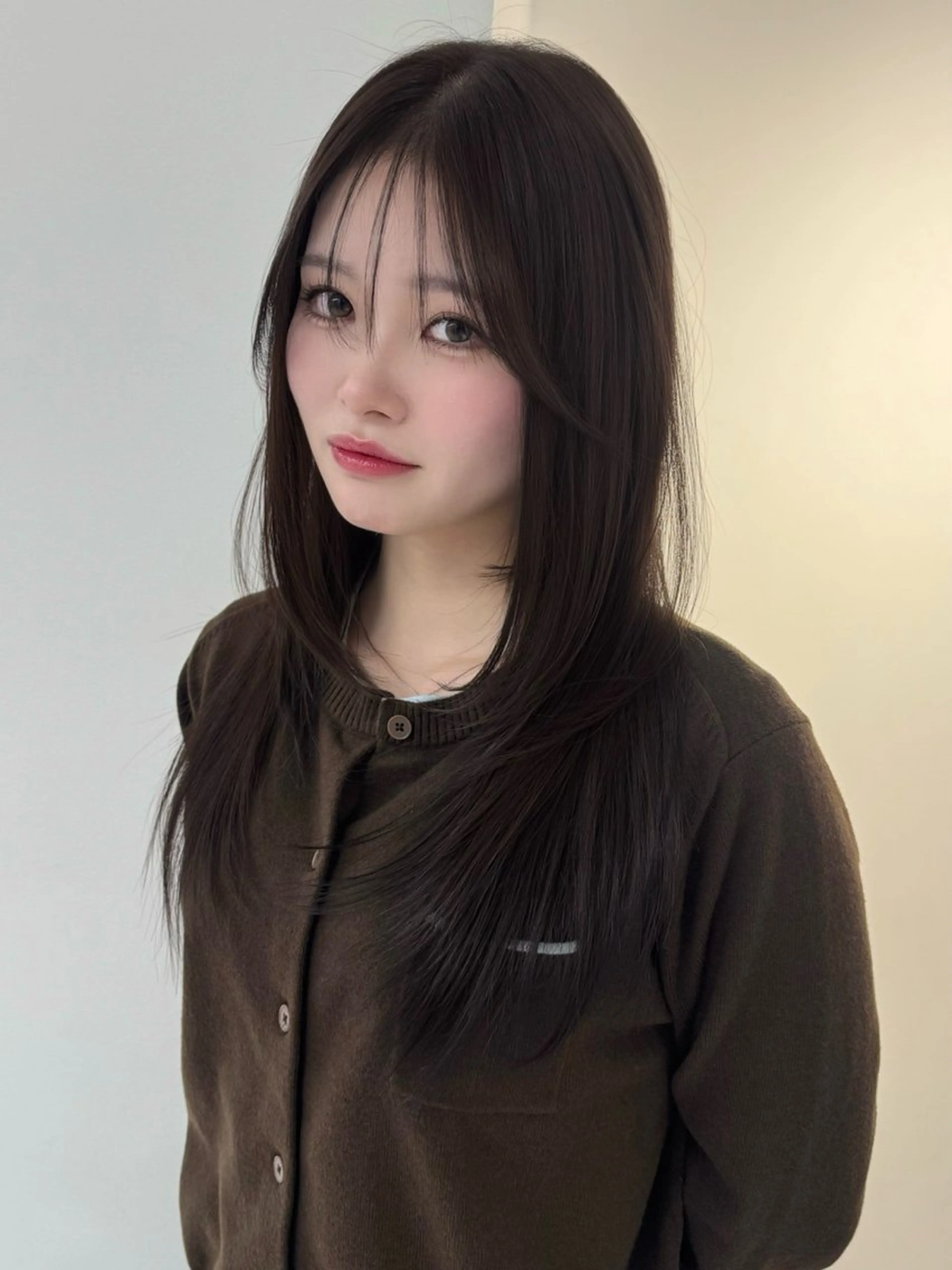 ロング カラー レイヤーカット 縮毛矯正 カット ヘアカラー 縮毛矯正 トリートメント 髪質改善/縮毛矯正/ ブリーチなしカラーのヘアスタイル