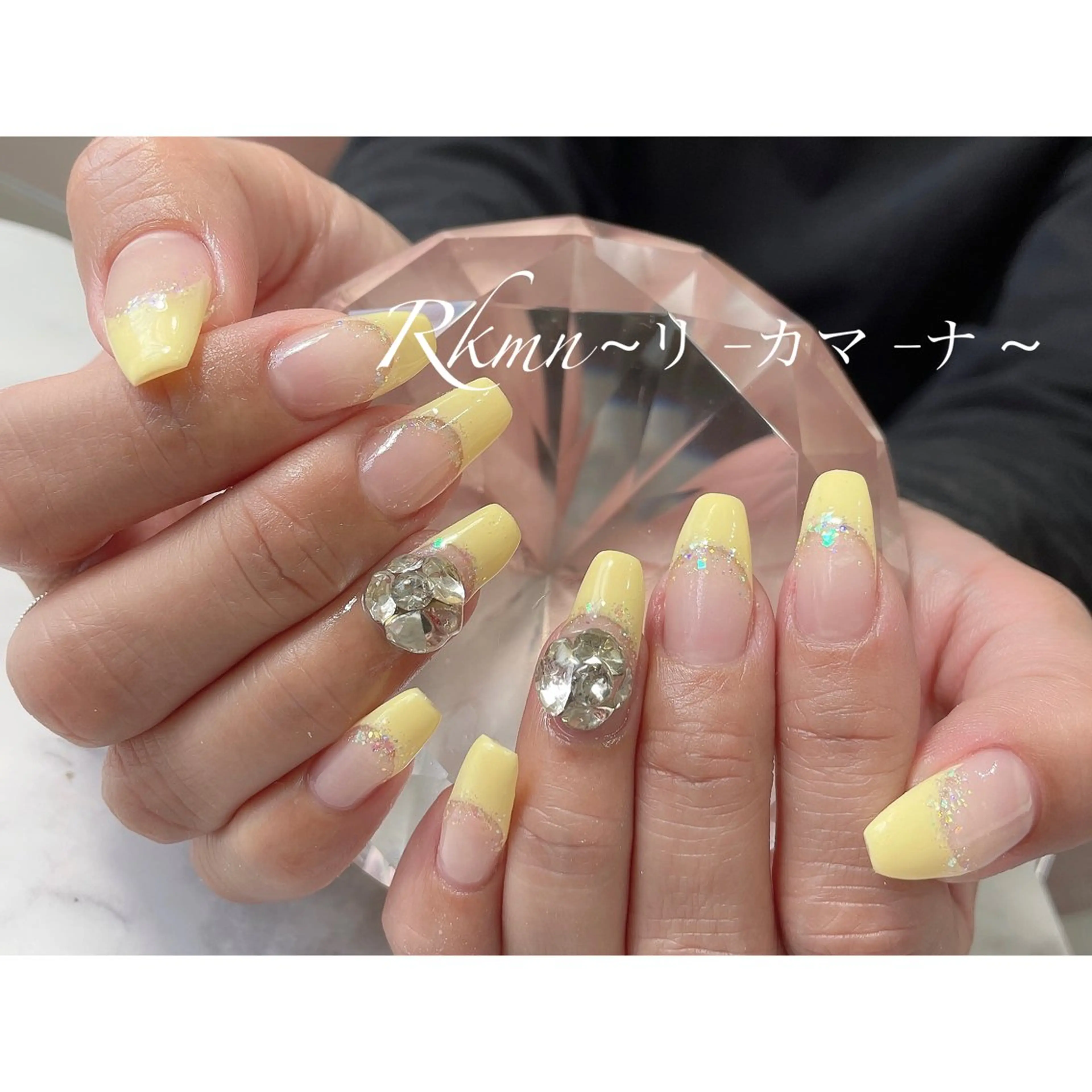 ネイル アートネイル フレンチネイル パステルネイル 春ネイル 黄色 ハンドネイル フットネイル ハンドケア Rkmn ~リ-カマ-ナ~のネイルデザイン