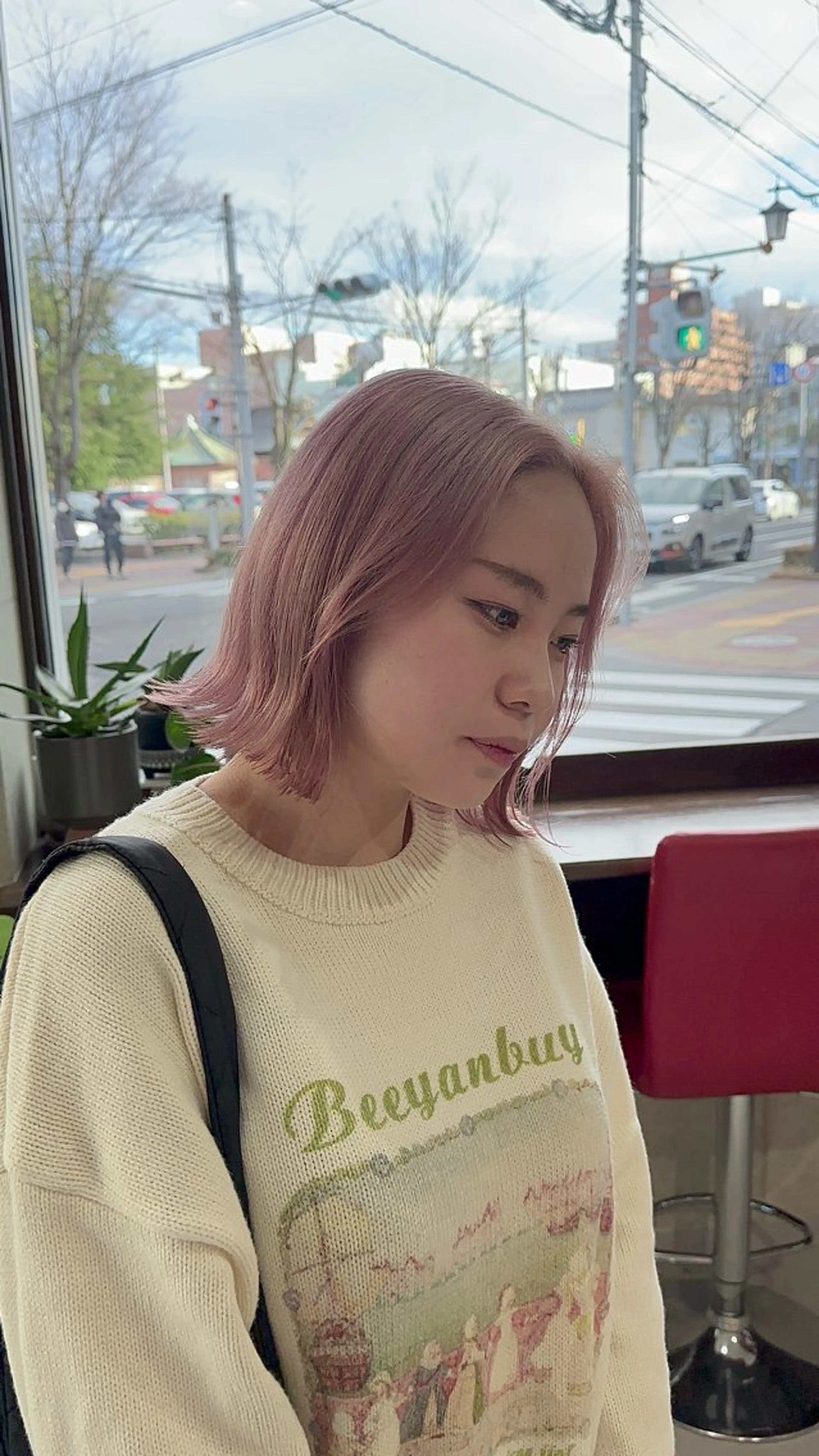 ショート カラー ピンクカラー 遠藤惟斗/自由が丘/ 透明感カラー/パーマのヘアスタイル