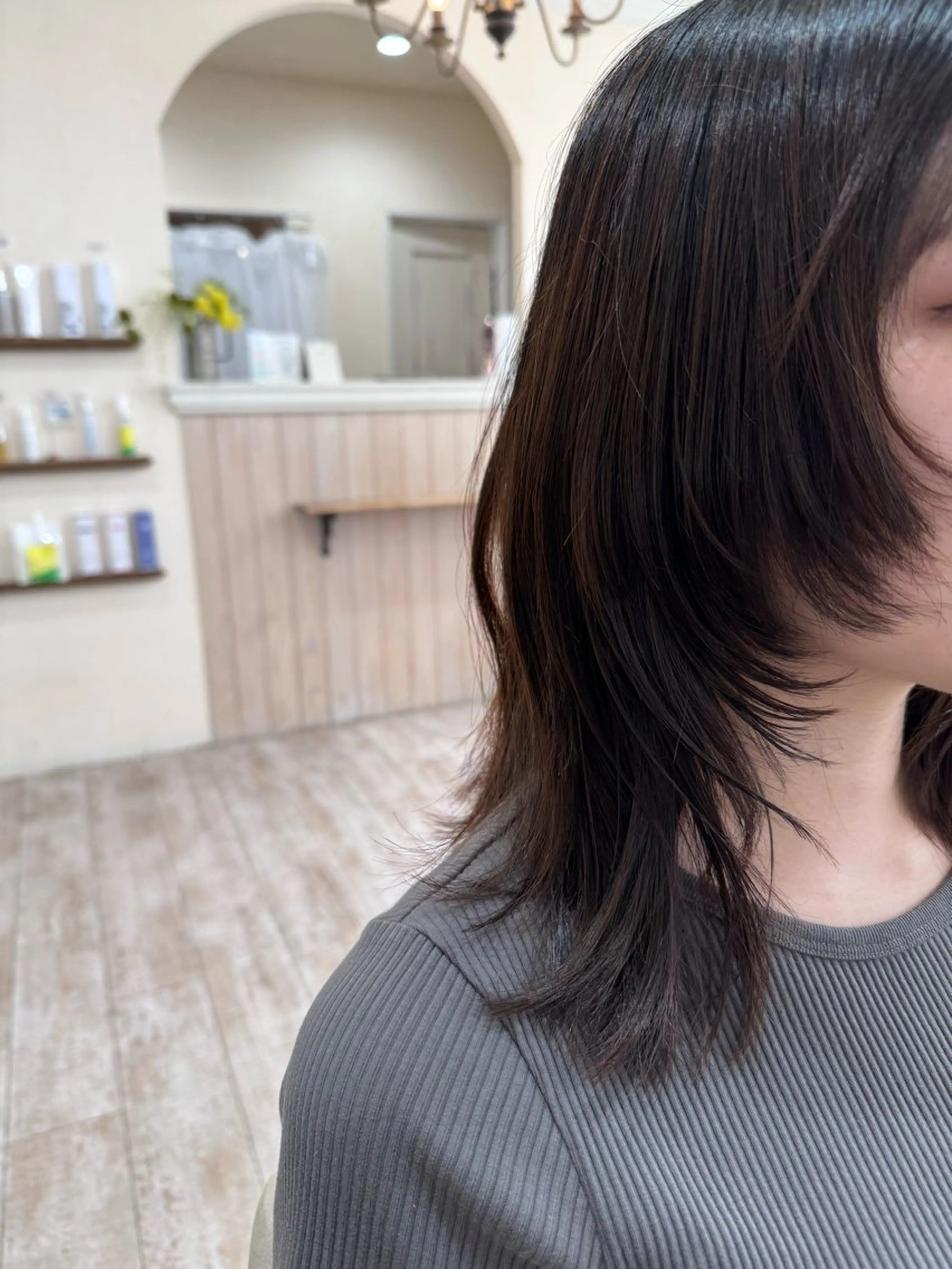 セミロング カラー 髪質改善 レイヤーカット ウルフカット カット ヘアカラー トリートメント 新越谷noble店長 松本拓也▶◀*.のヘアスタイル