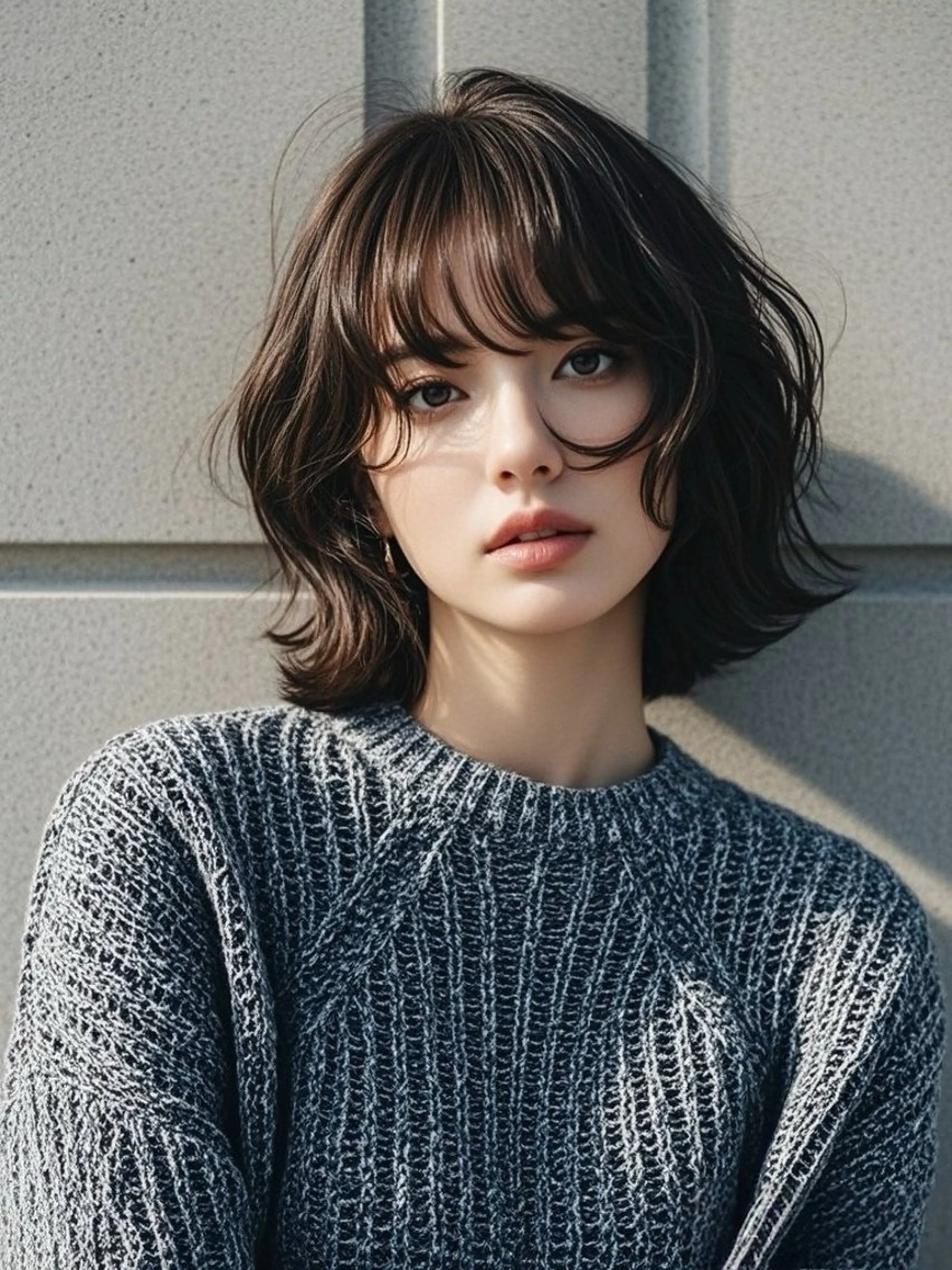 ミディアム ショートボブ ミディアムレイヤー ミディアムパーマ アッシュ ボブ カット ヘアカラー ウルフカット 811 大阪梅田 ウルフのヘアスタイル