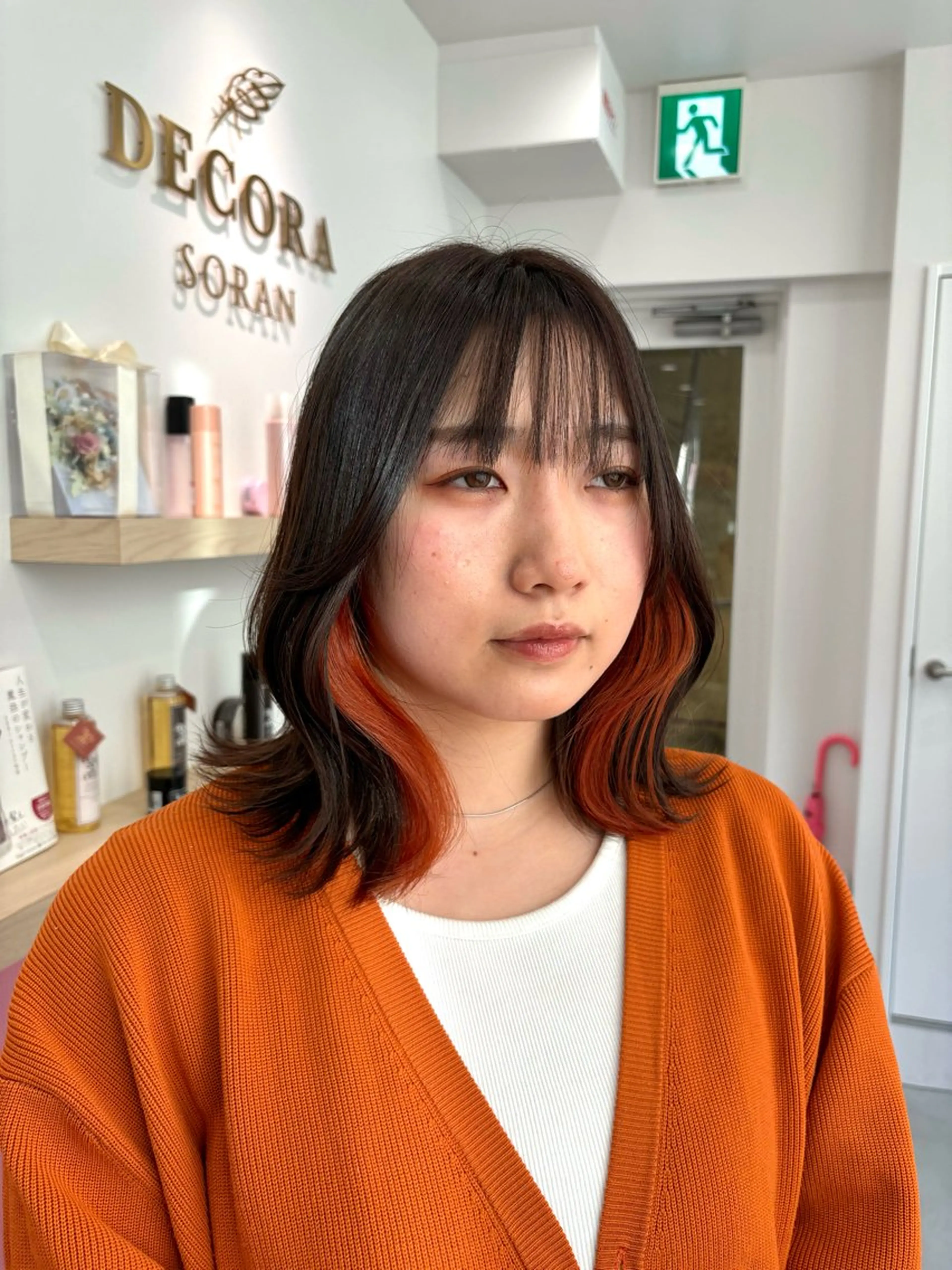 ミディアム カラー メンズカット ボブ/米崎駿也のヘアスタイル