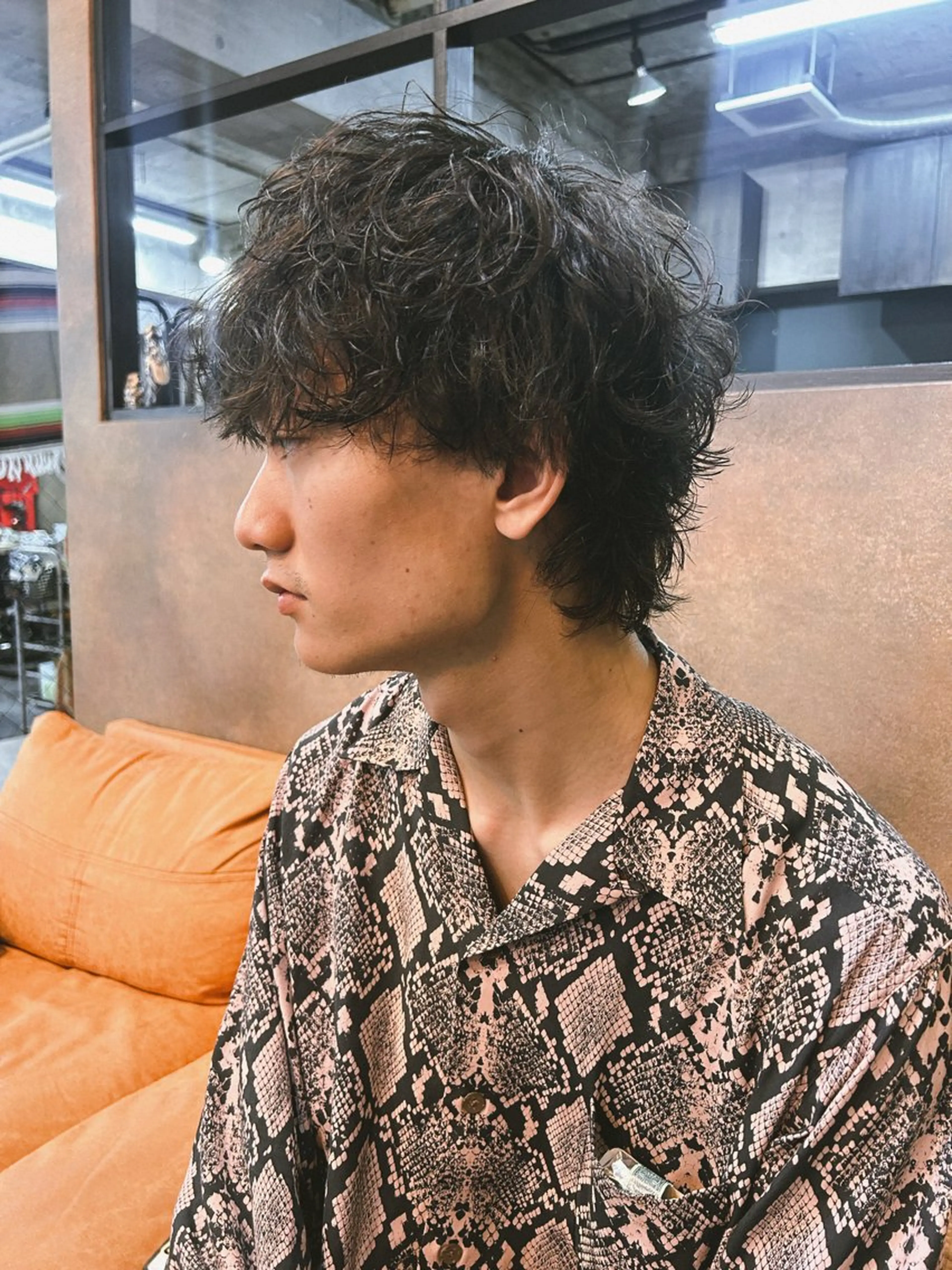 ミディアム パーマ メンズ ミディアムパーマ メンズパーマ カット パーマ トリートメント kazuki iconのヘアスタイル