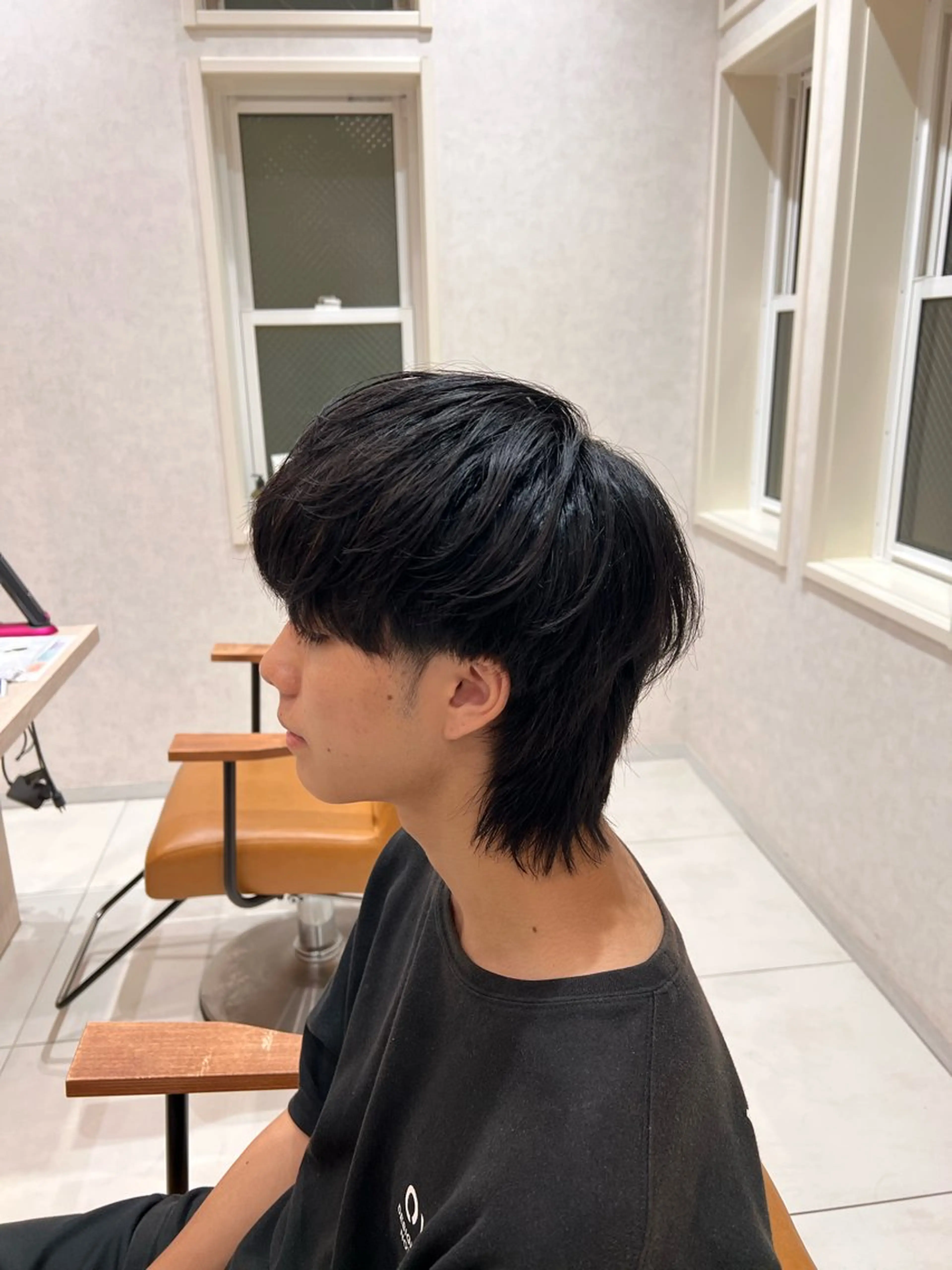 メンズ メンズウルフカット ウルフカット メンズ特化フェザー パーマ🚗タケシのヘアスタイル