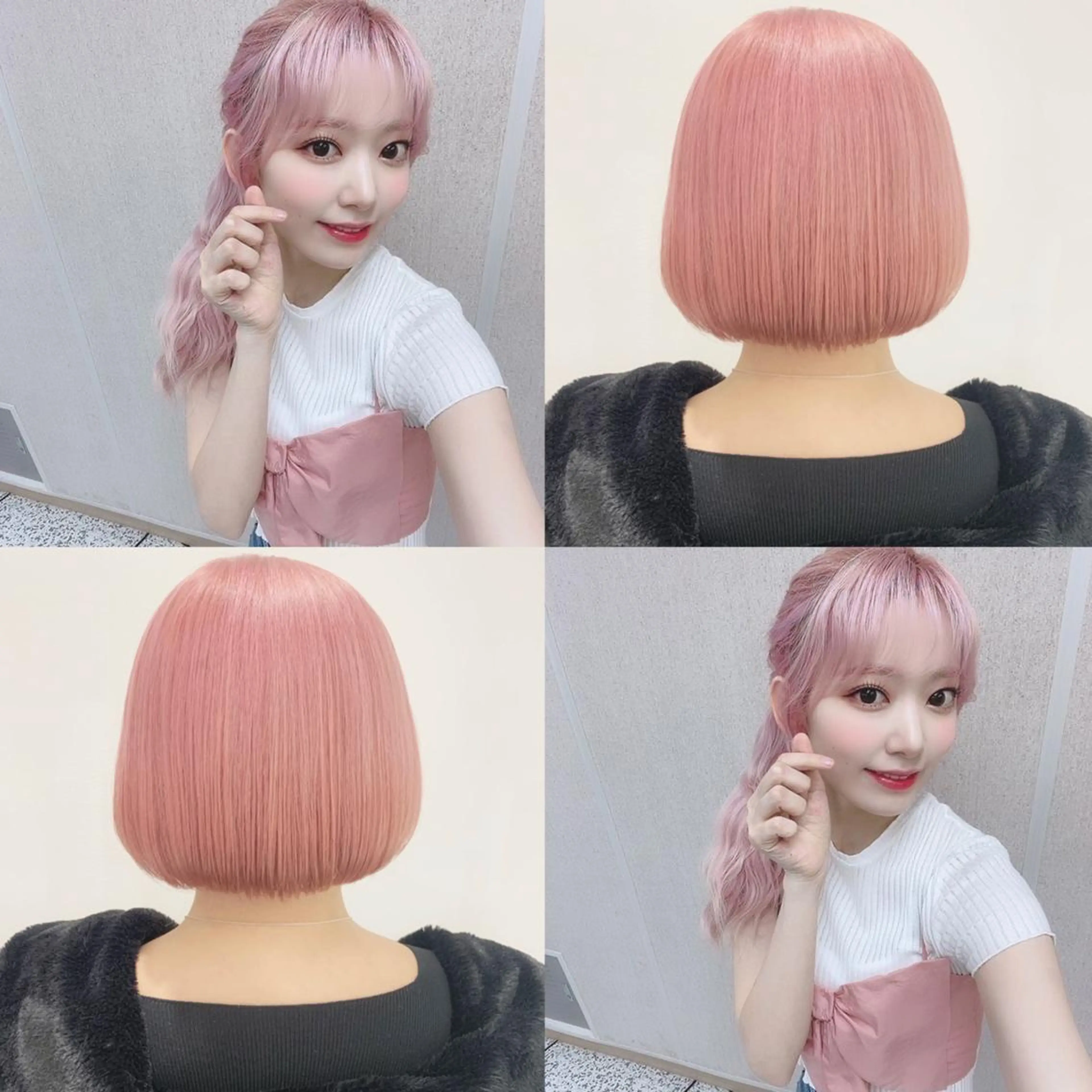 ミディアム カラー ヘアアレンジ ピンクカラー 🍒暖色✖️レイヤー ／Haruna🍒のヘアスタイル