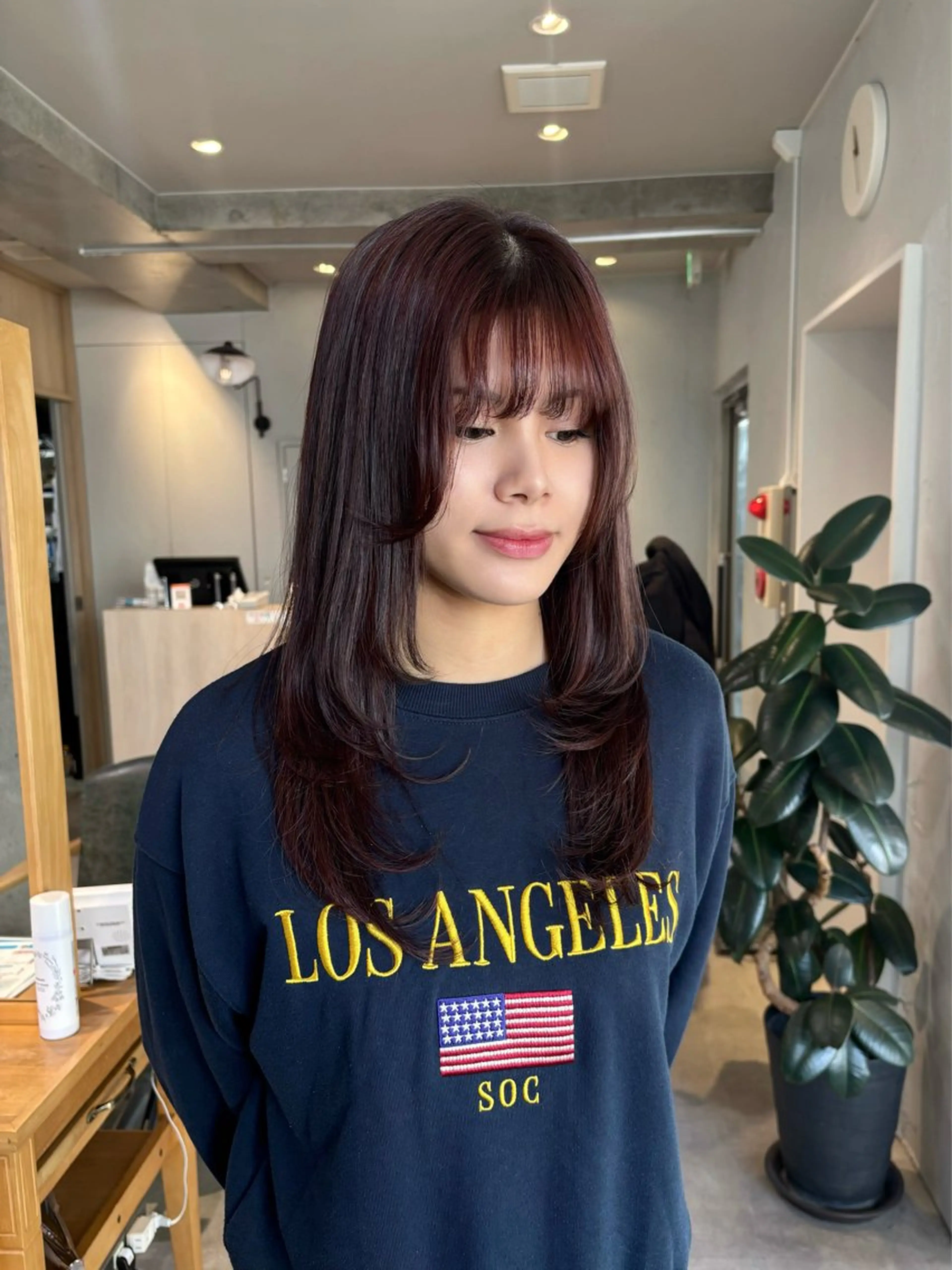 ロング カラー ブラウンカラー レッドカラー レッドブラウン レイヤーカット カット ヘアカラー りあの🎀 /暖色カラー🍒のヘアスタイル