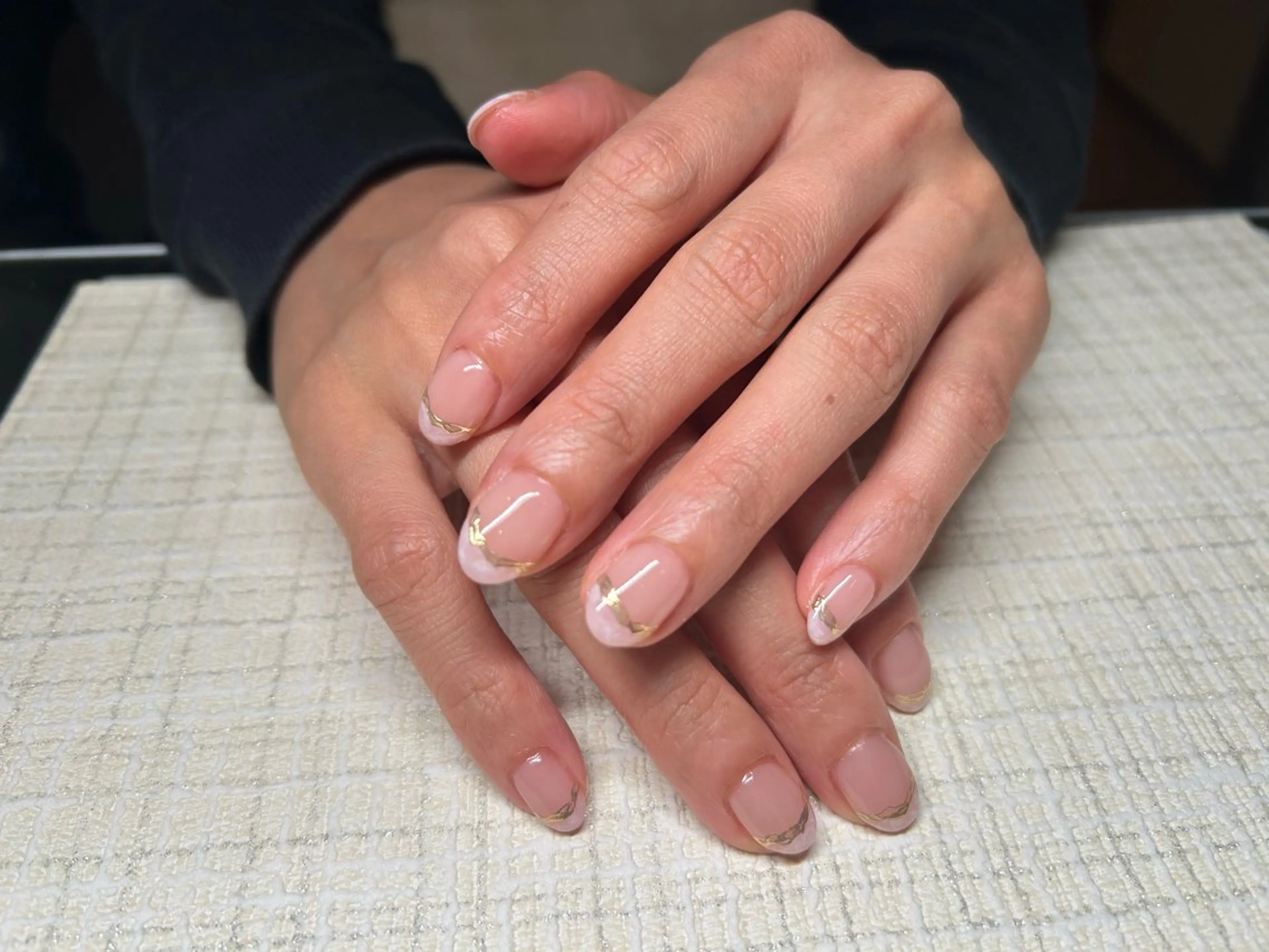 ネイル フレンチネイル 大理石ネイル(マーブル) ミラーネイル ハンドネイル Lisa’s Salonのネイルデザイン
