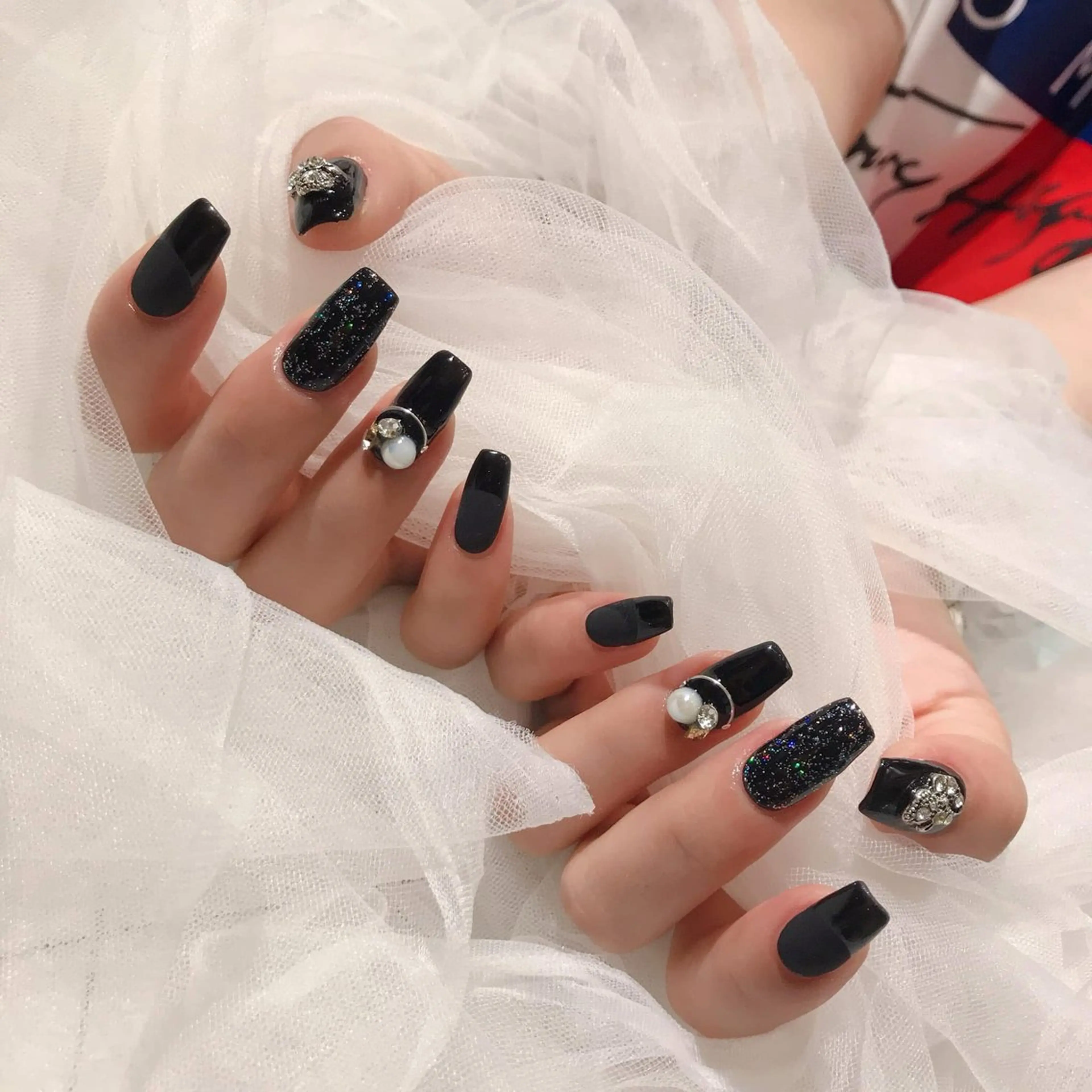 ネイル 長さ出し フレンチネイル ジェルネイル ガラスフレンチ 韓国ネイル ハンドネイル Minette nailHuongのネイルデザイン