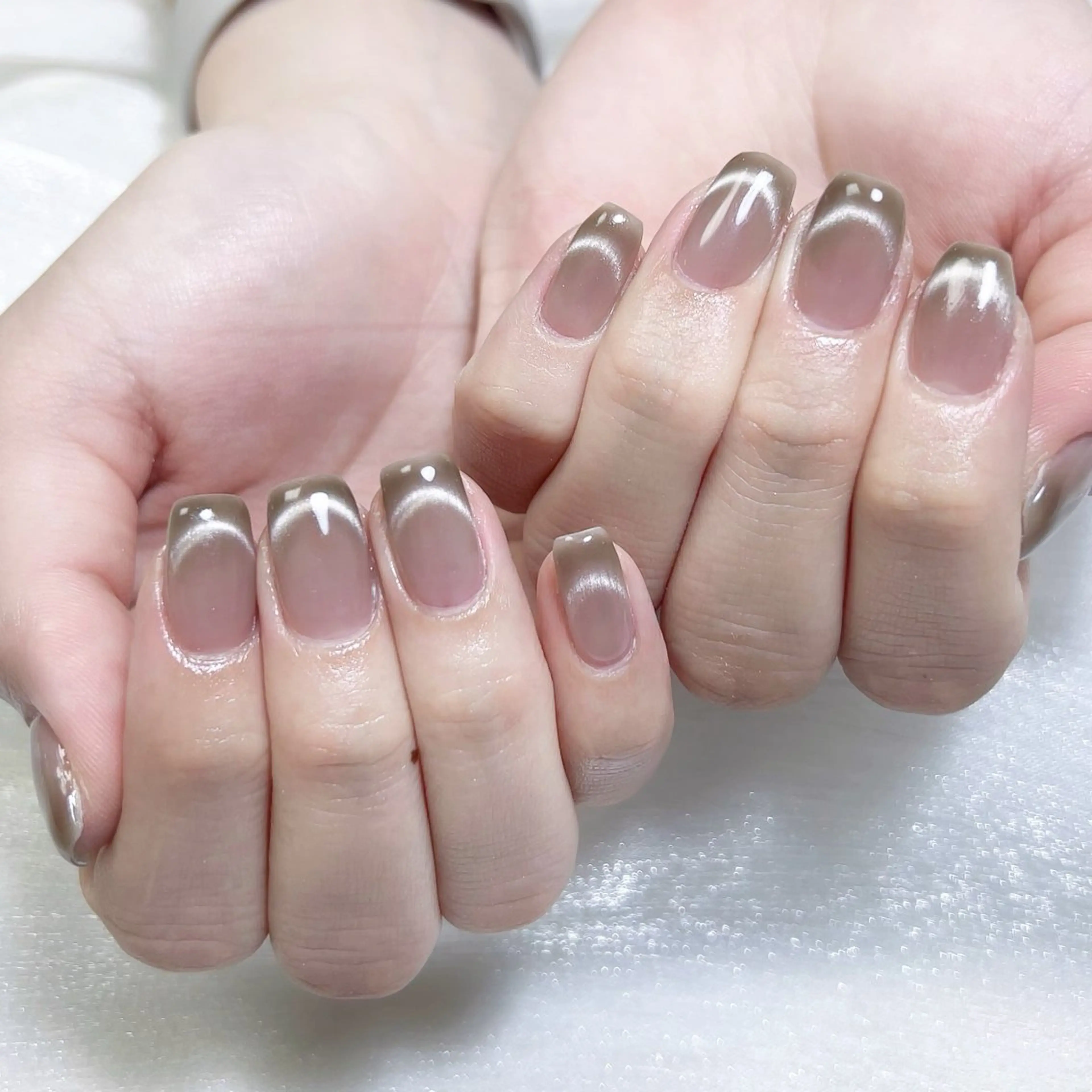 メンズ ネイル フレンチネイル マグネットネイル マグネットフレンチ Nail salon 木にいるのネイルデザイン