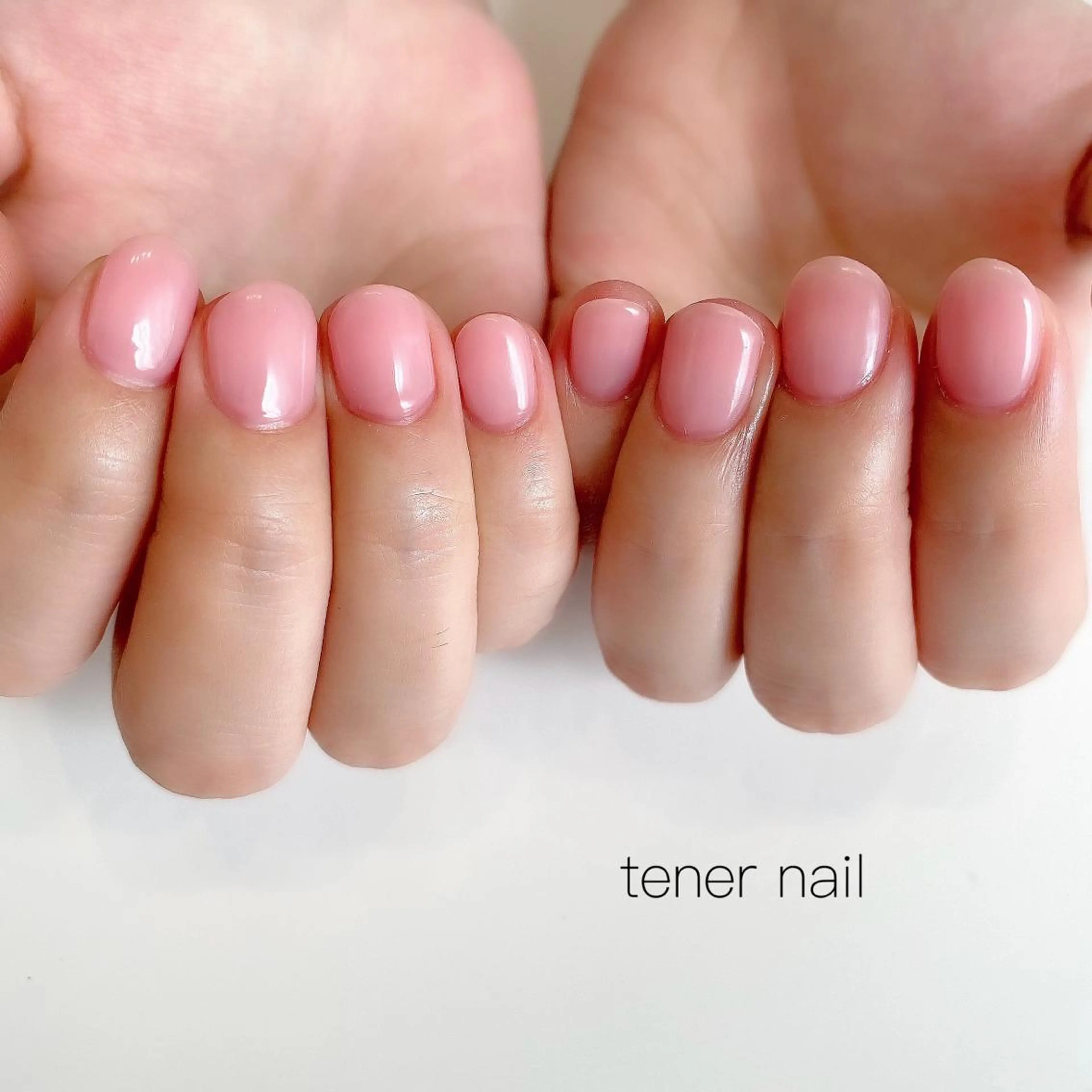 ネイル クリアネイル ワンカラーネイル ピンク テネルネイル tener nailのネイルデザイン