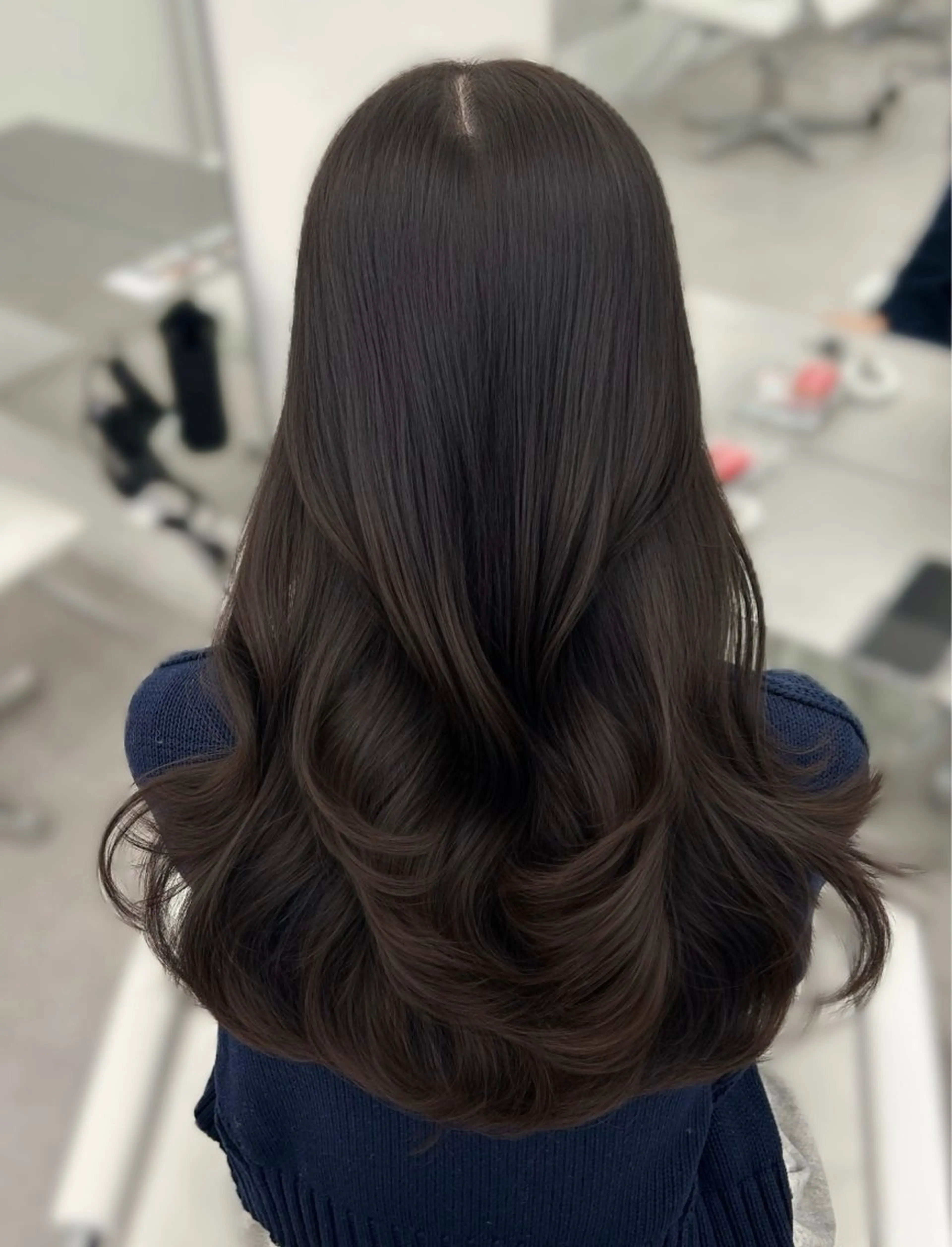 ロング カラー グレージュ ヘアカラー トリートメント 韓国ヘア/顔周り ヘアセット/加藤優里のヘアスタイル