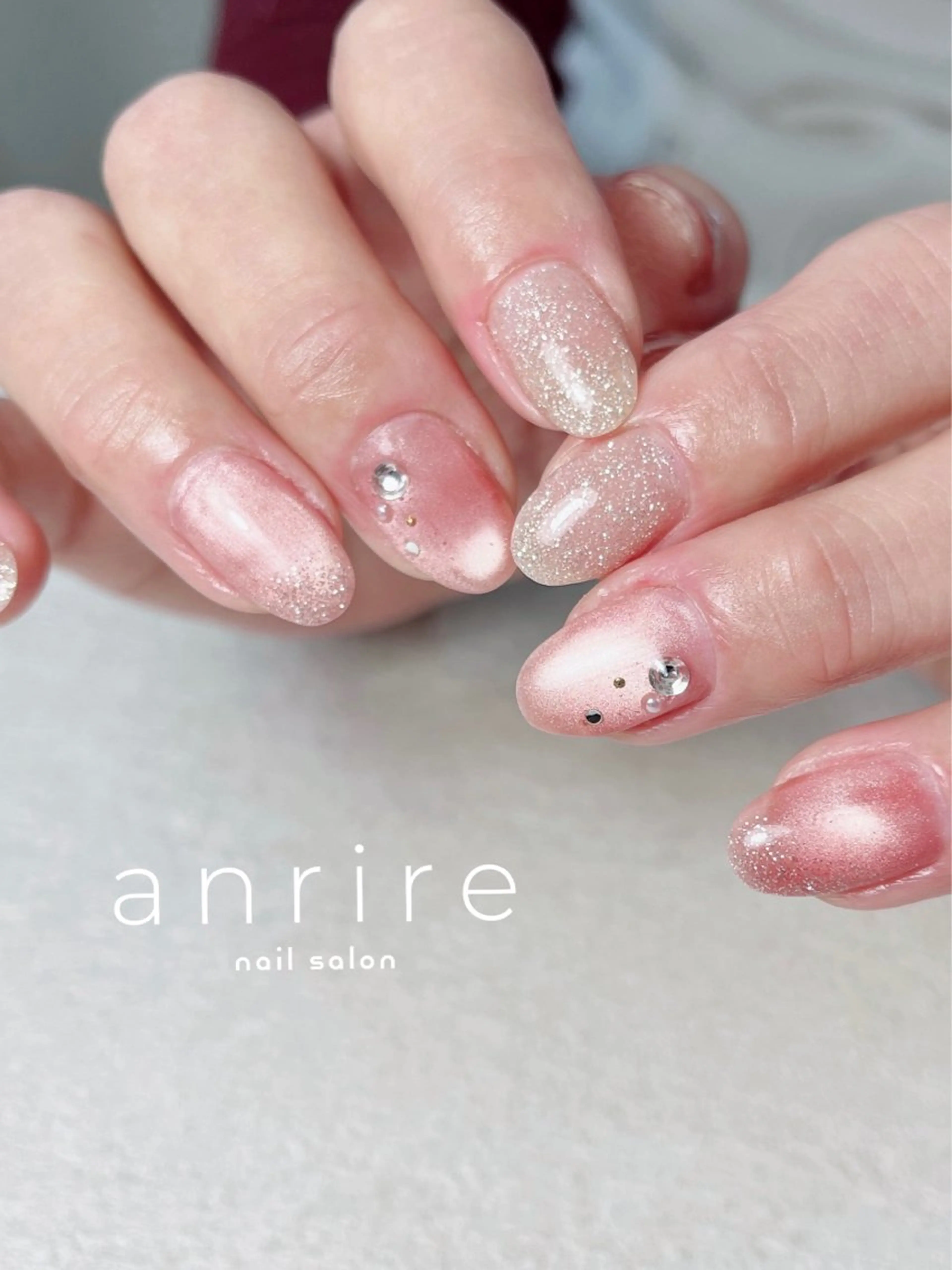 ネイル フラッシュネイル ジェルネイル キラキラネイル マグネットネイル オフィスネイル ハンドネイル nail salon anrire〜アンリール〜所属・nailsalon anrireのネイルデザイン