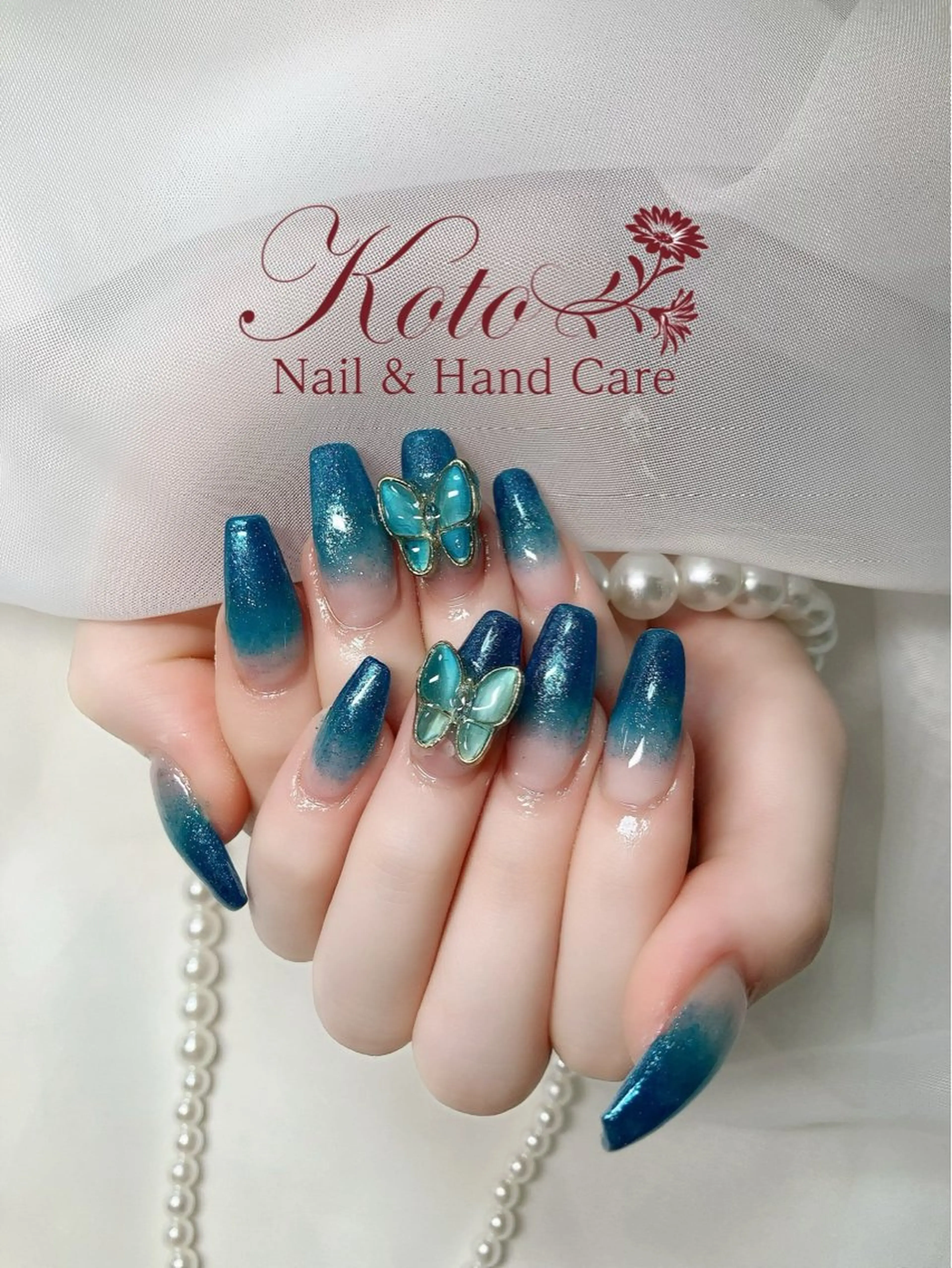 ネイル 長さ出し ジェルネイル 持ち込み ニュアンスネイル 赤色 ハンドネイル Nail Salon KOTOのネイルデザイン