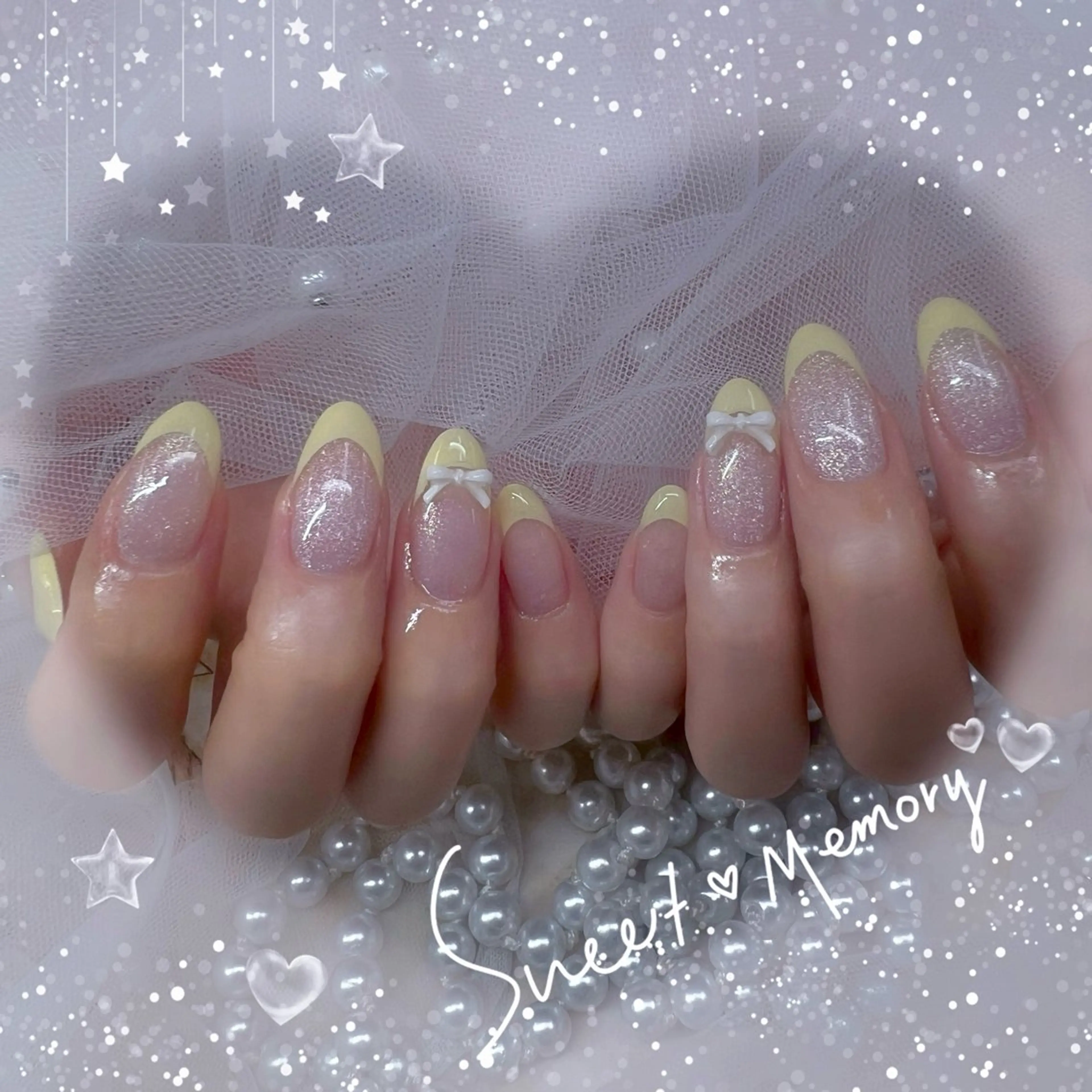 ネイル チークネイル フレンチネイル ガーリー ガラスフレンチ グラデーション ハンドネイル Chill Nailsalonのネイルデザイン
