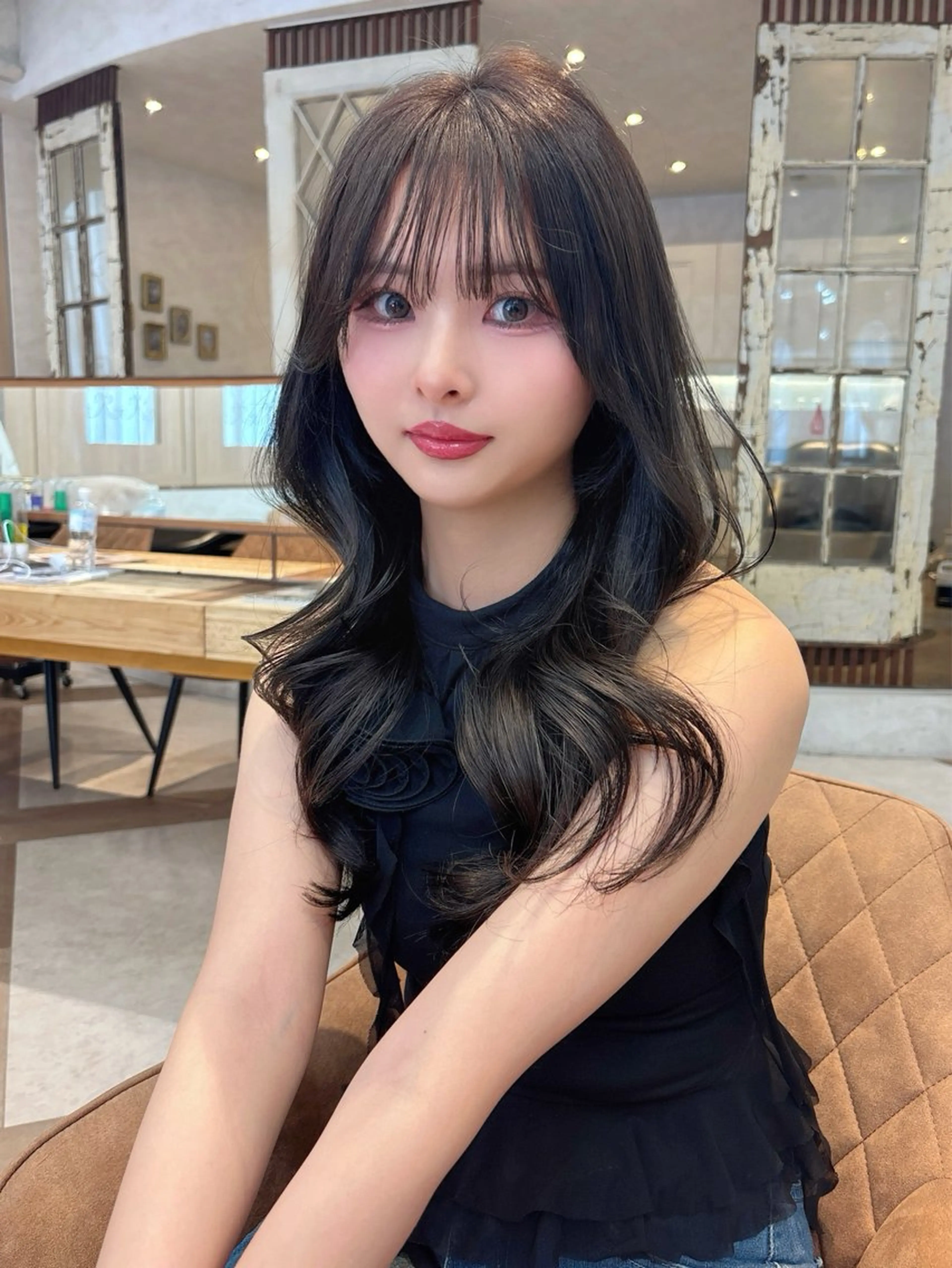 ロング カット ヘアカラー トリートメント sakura/韓国 ヘア/ワンホンのヘアスタイル