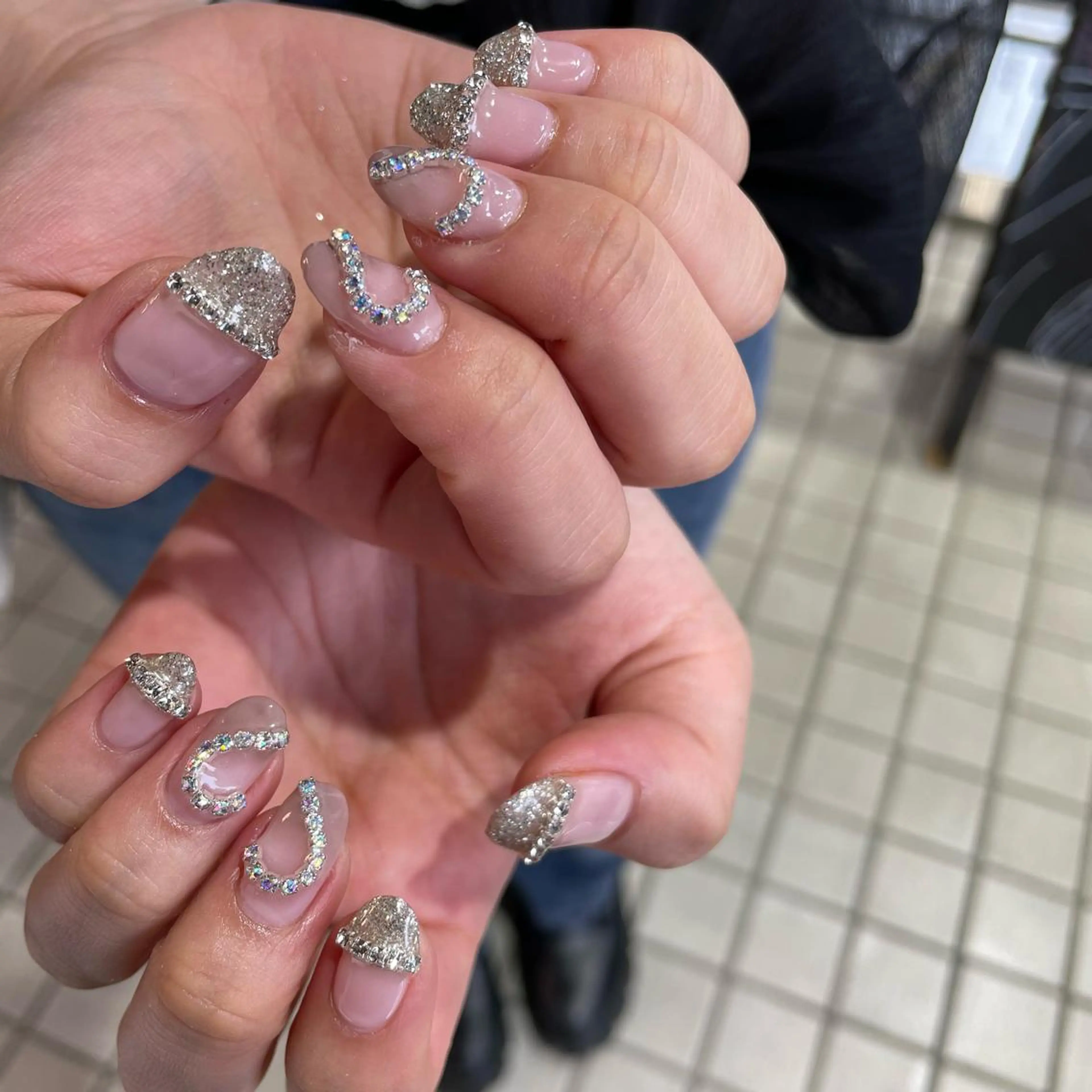 ネイル ジェルネイル 韓国ネイル パラジェル 夏ネイル ワンホンネイル ニュアンスネイル/ ボブ/まちゃこのヘアスタイル