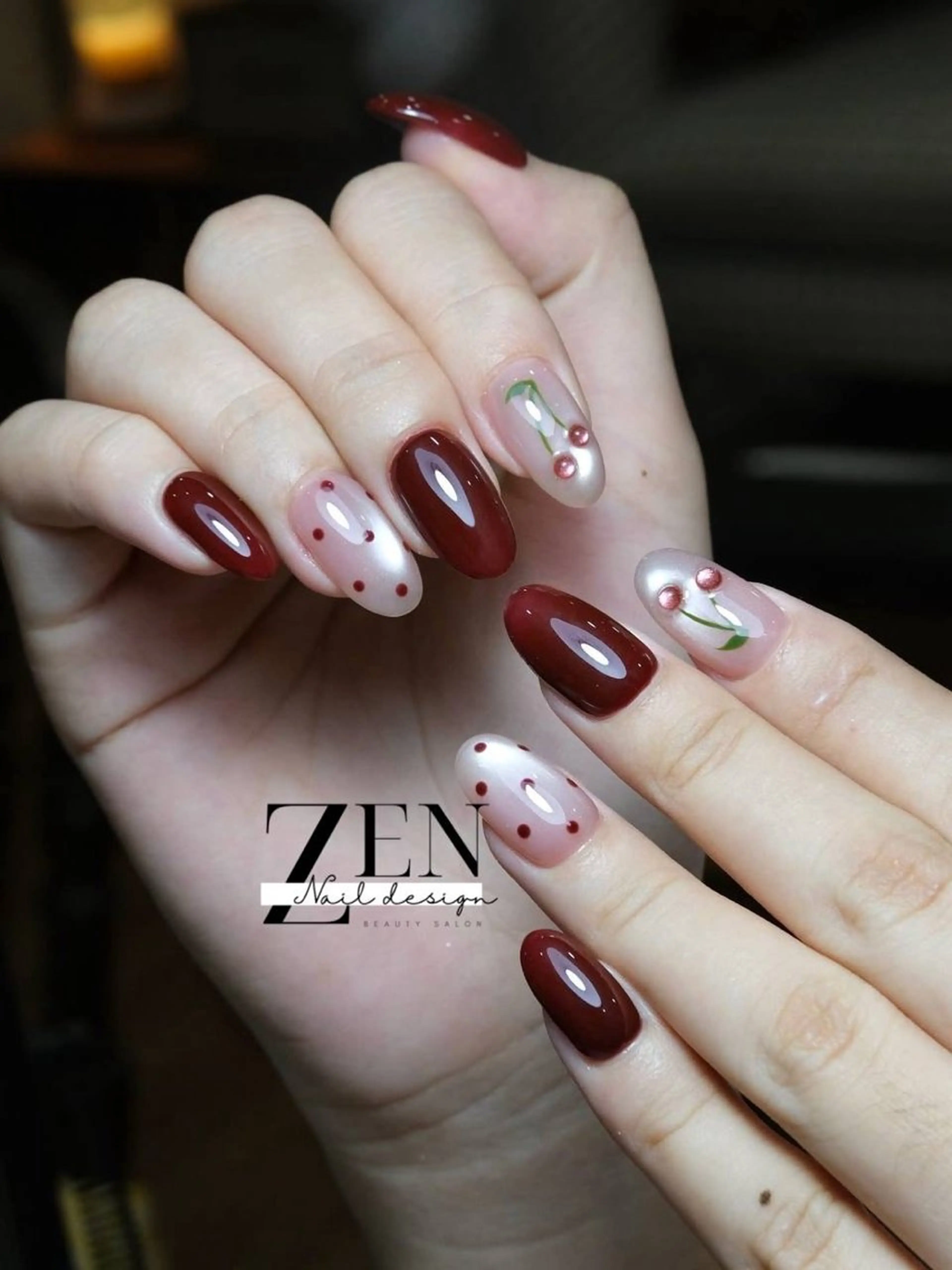 ネイル チークネイル 長さ出し フレンチネイル 韓国ネイル マグネットネイル ハンドネイル Zen Nail Design 池袋のネイルデザイン