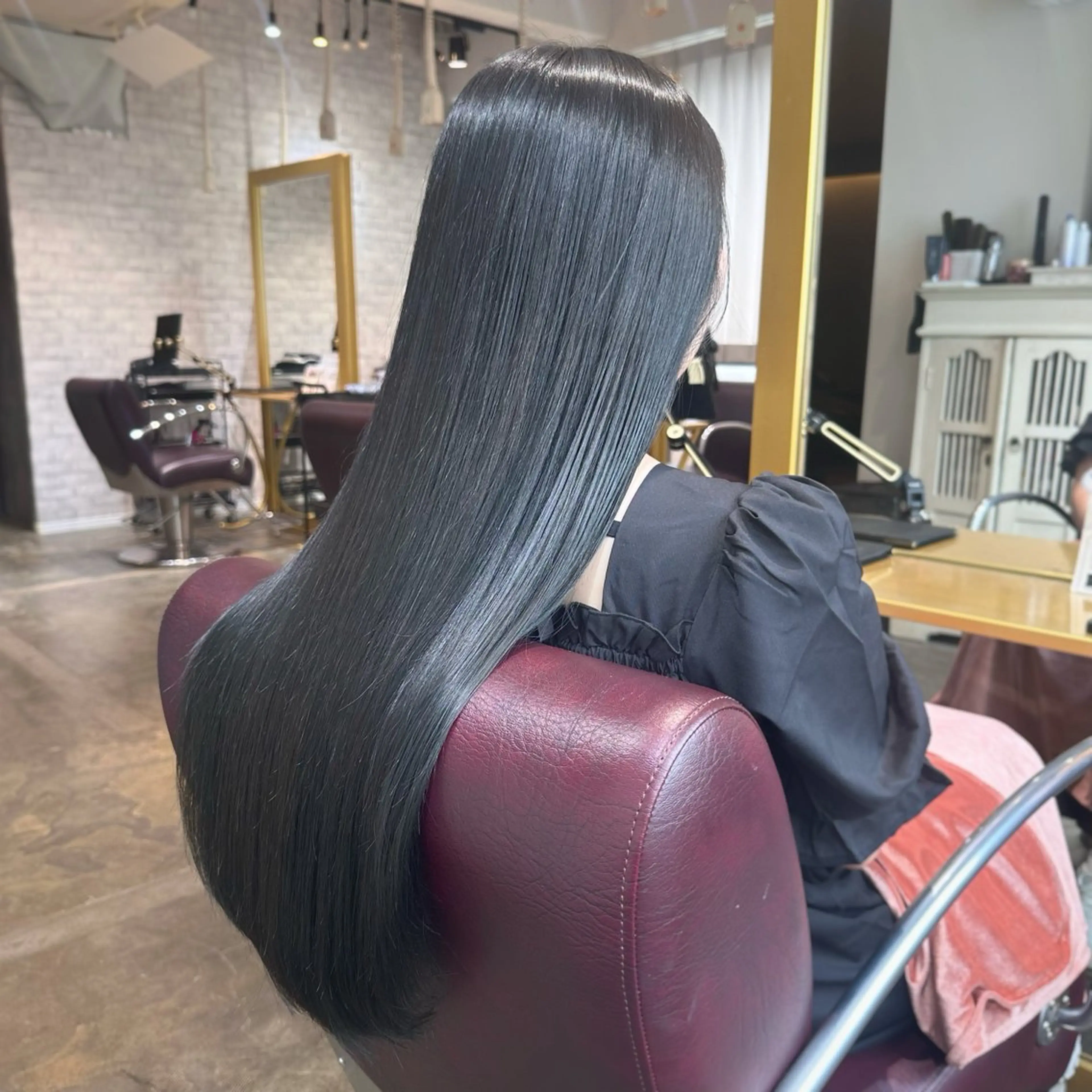 ロング ロング 縮毛矯正 カット 縮毛矯正 心斎橋/レイヤー/ 艶カラー💖Sakiのヘアスタイル