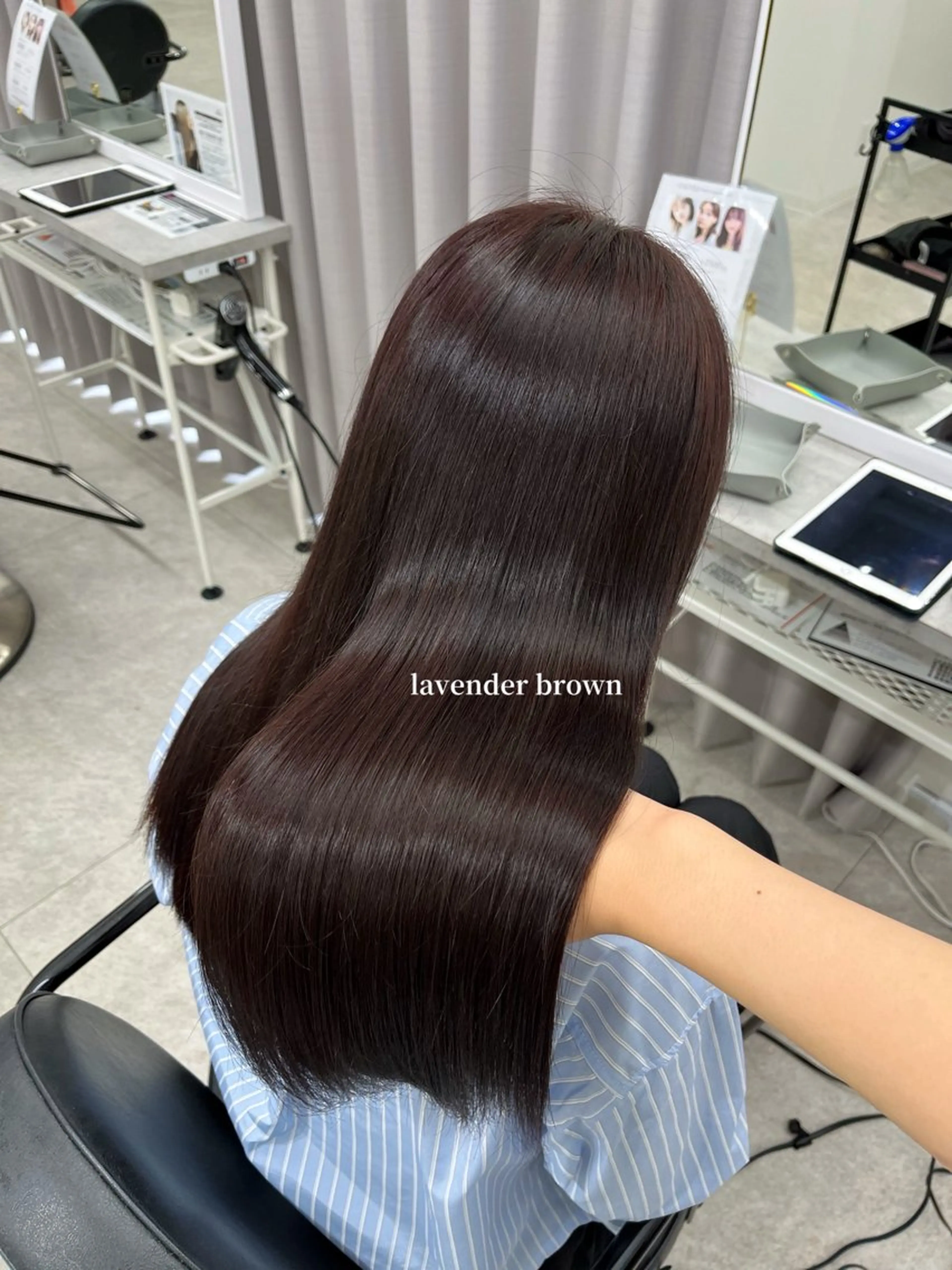 ロング カラー ラベンダーカラー 柔らかオリーブ🌿 HIMARI🌻のヘアスタイル