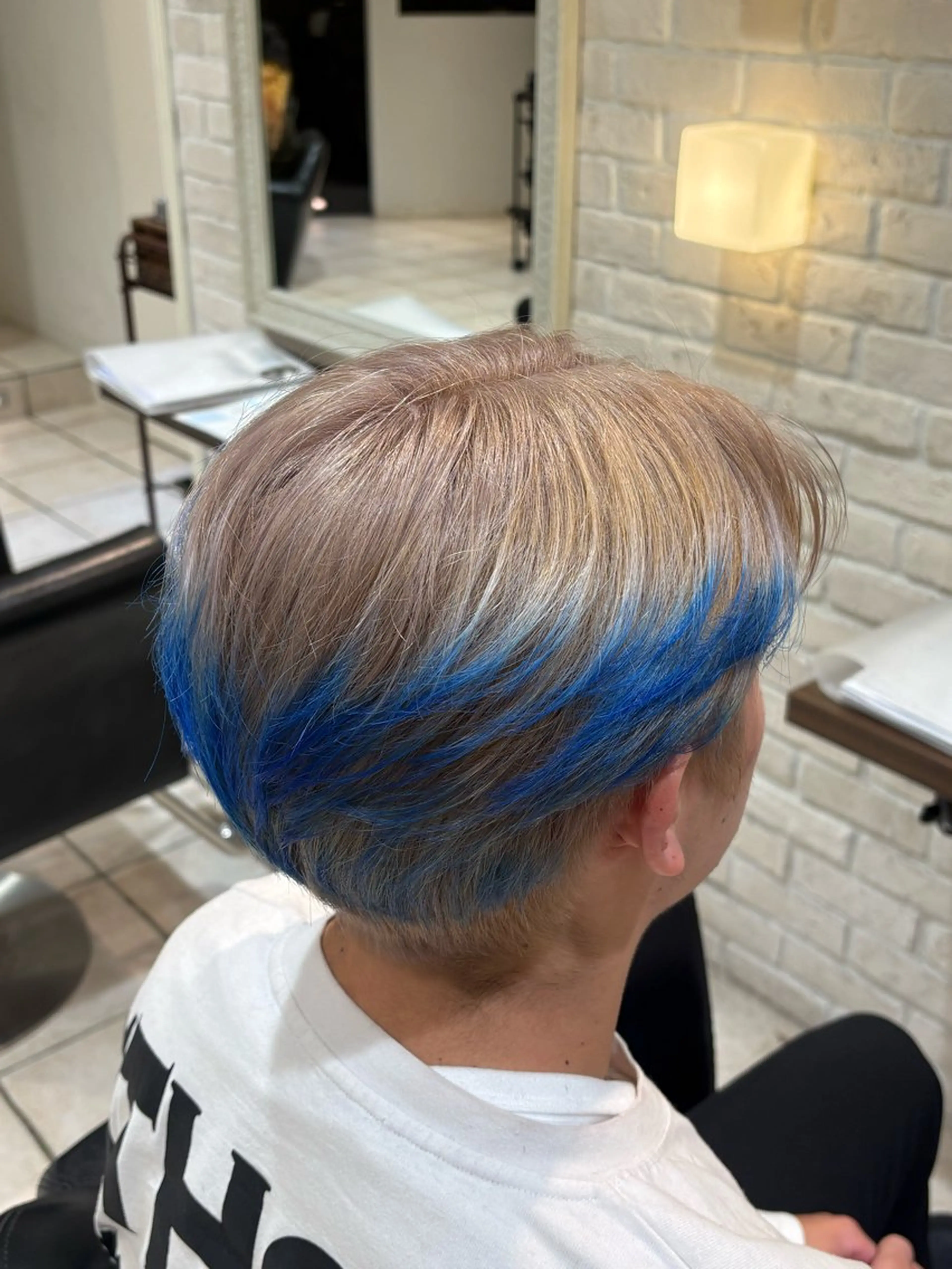 ショート カラー メンズ ブルーカラー デザインカラー ✨shota✨ モデル募集中のヘアスタイル