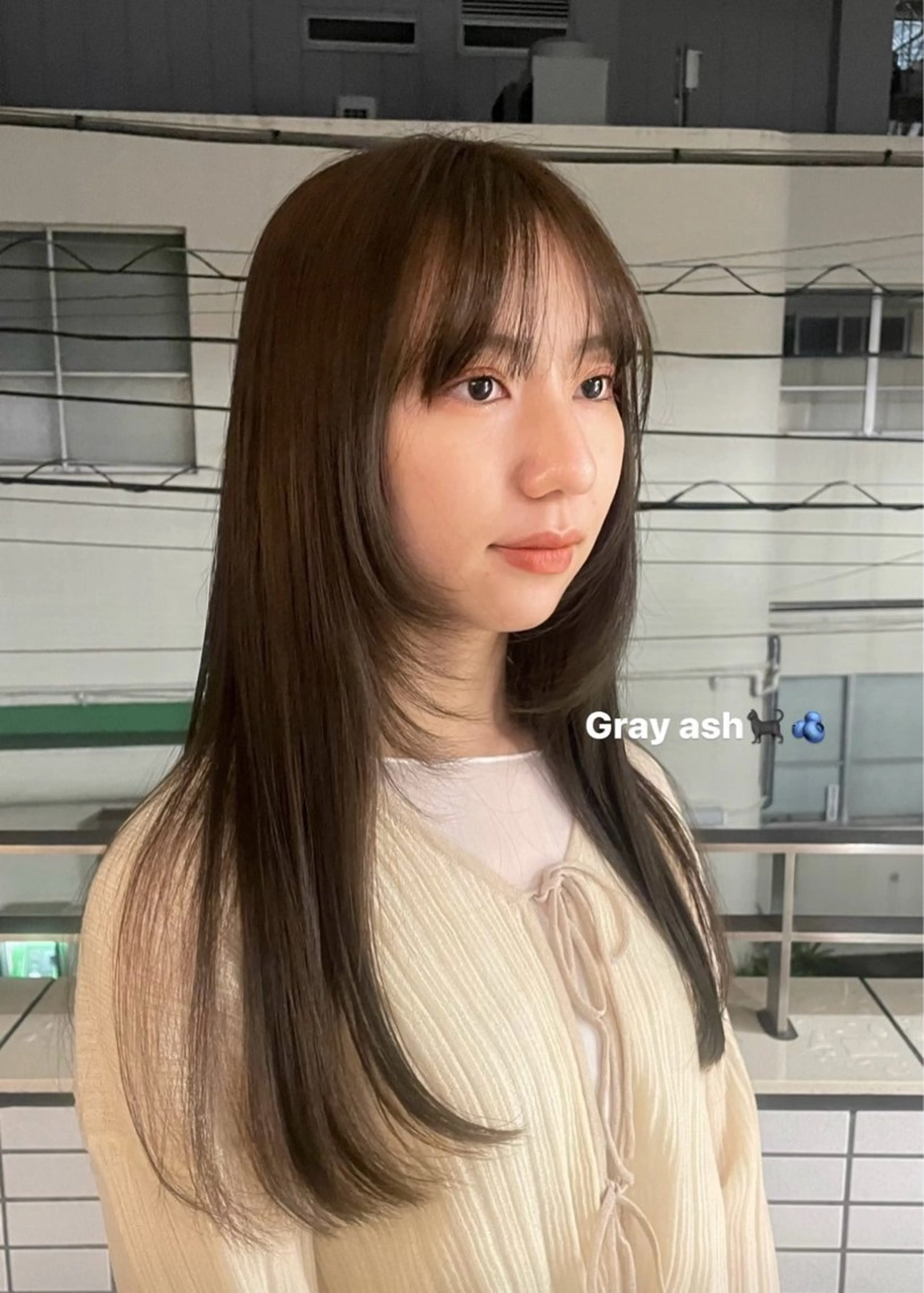 ミディアム カラー カット 縮毛矯正 トリートメント SASAnagano 堀内未梨のヘアスタイル