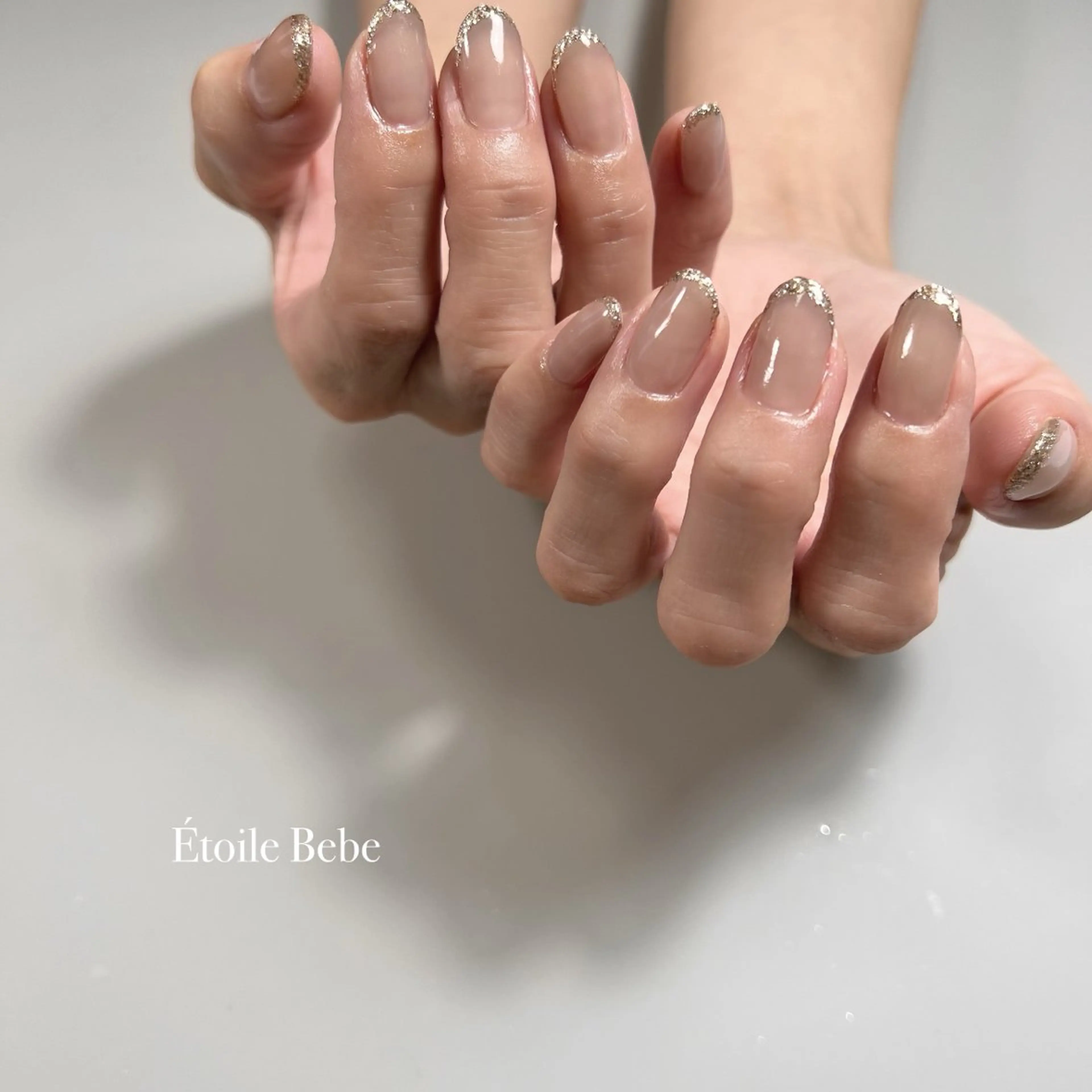 ネイル フレンチネイル ラメ(グリッター) オフィスネイル シンプルネイル ハンドネイル フットネイル Étoile Bebeのエステ・リラクイメージ