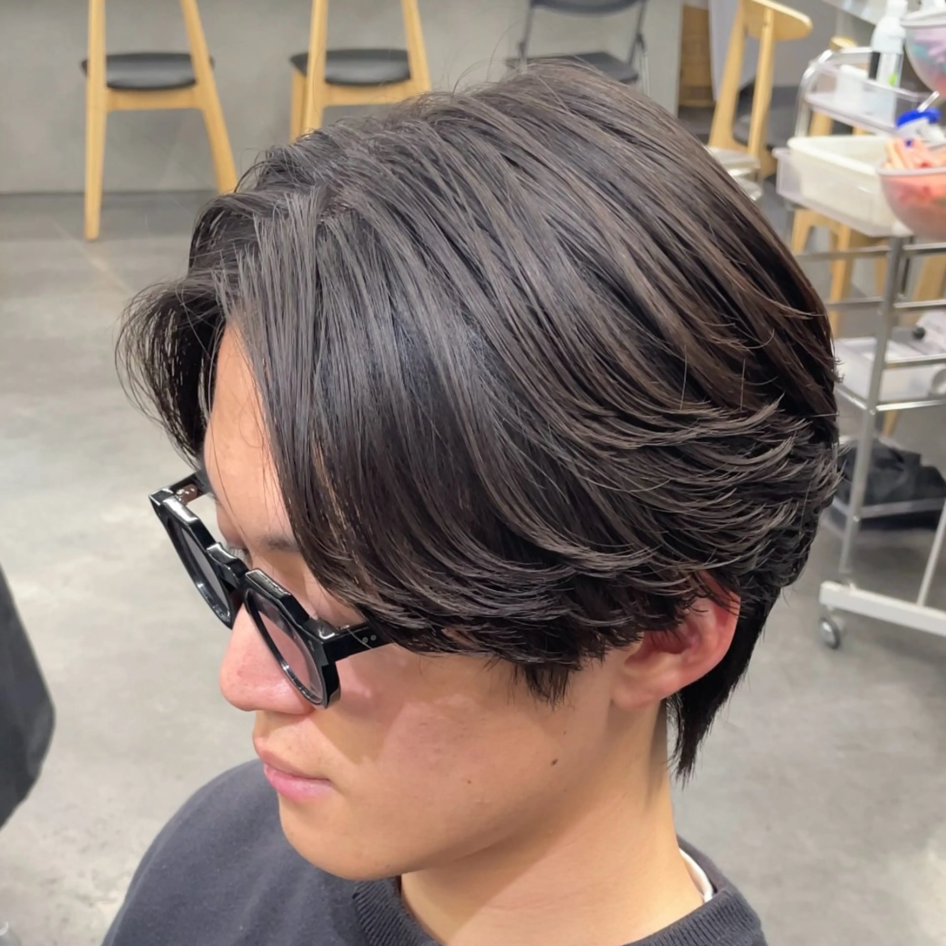 ミディアム パーマ ヘアアレンジ メンズ カット パーマ fifth 石川 凪のヘアスタイル