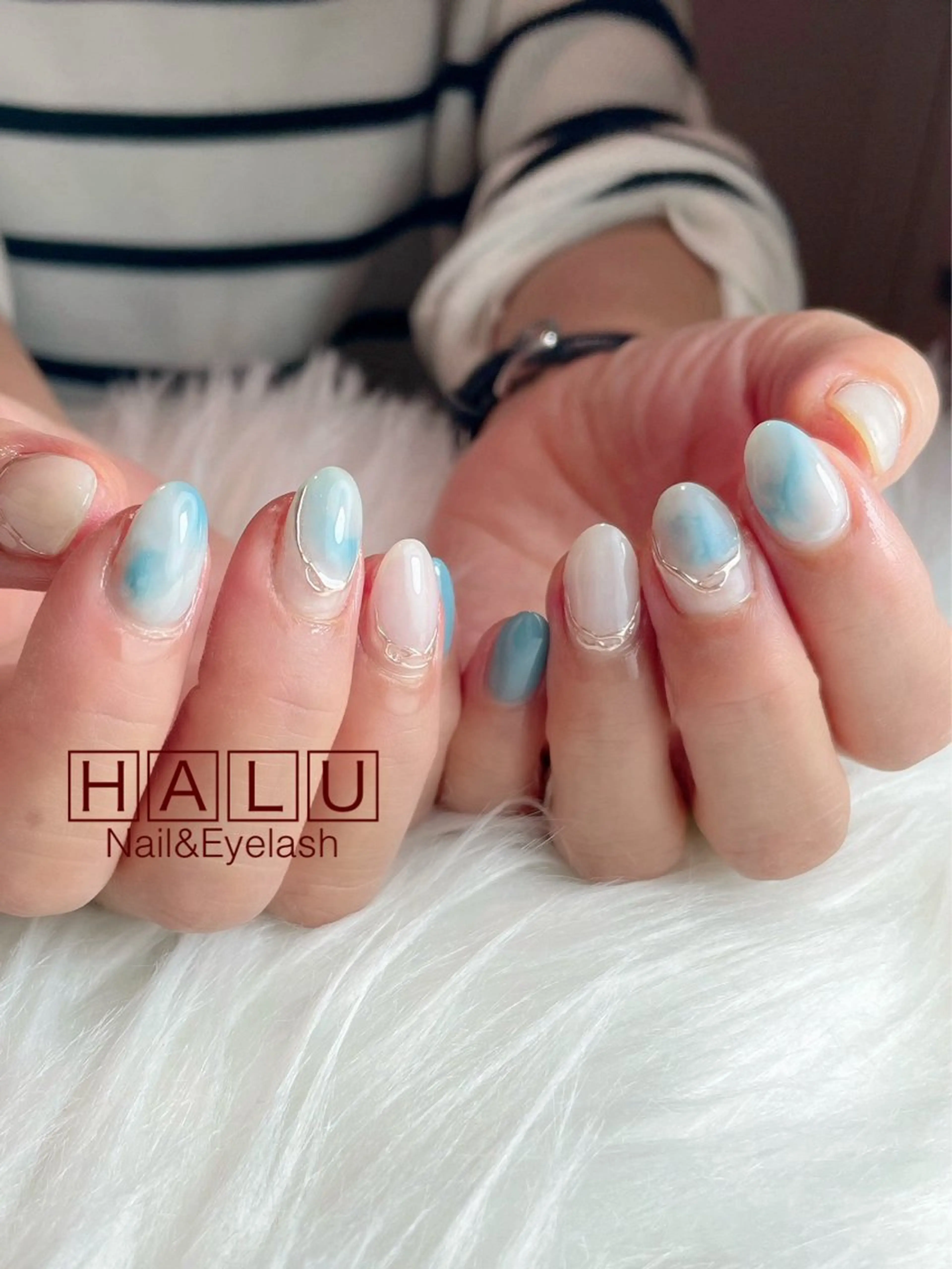 ネイル ブルー HALU ハルのネイルデザイン