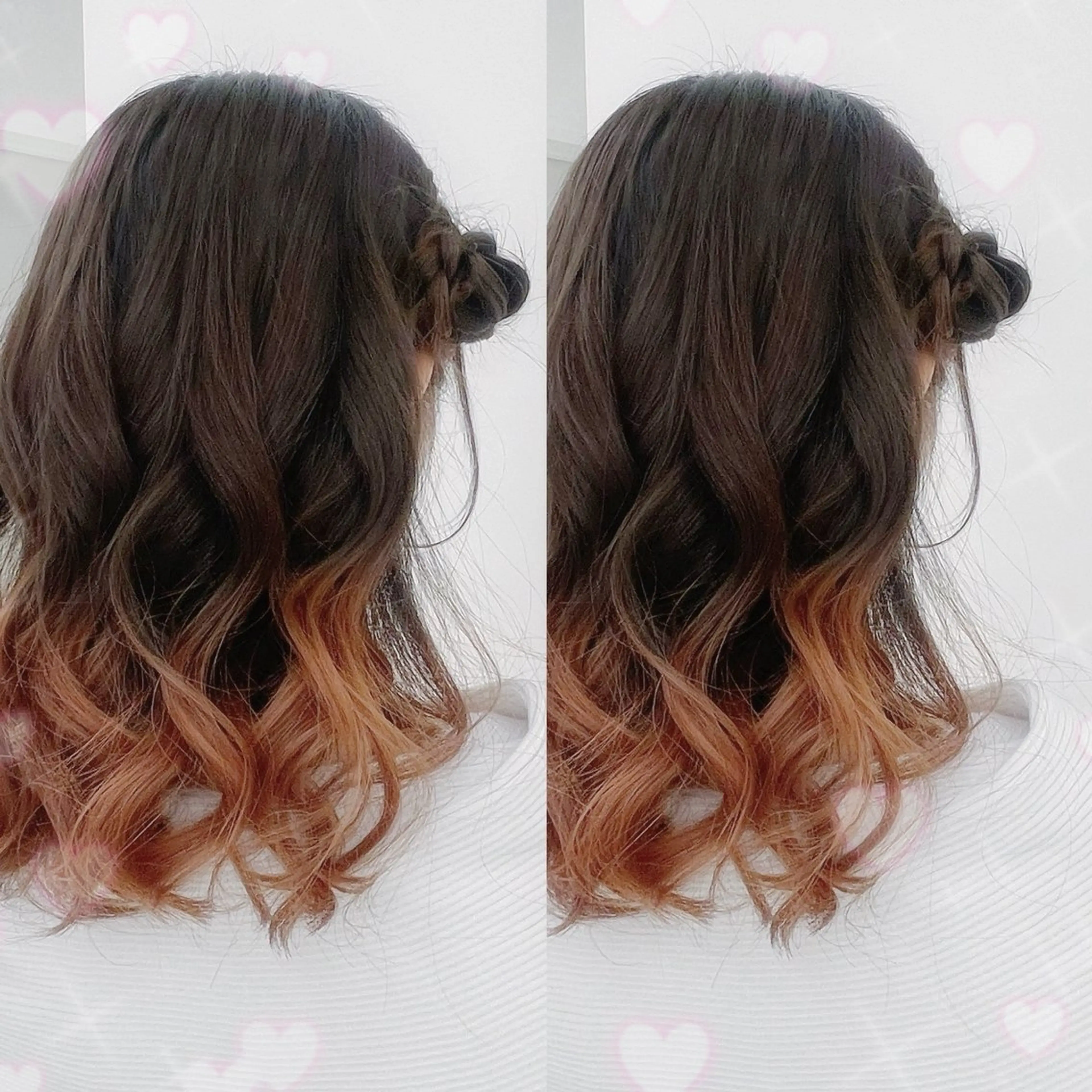 セミロング ヘアアレンジ 卒業式のヘアスタイル CARELLY Rukaのマツエク・マツパデザイン