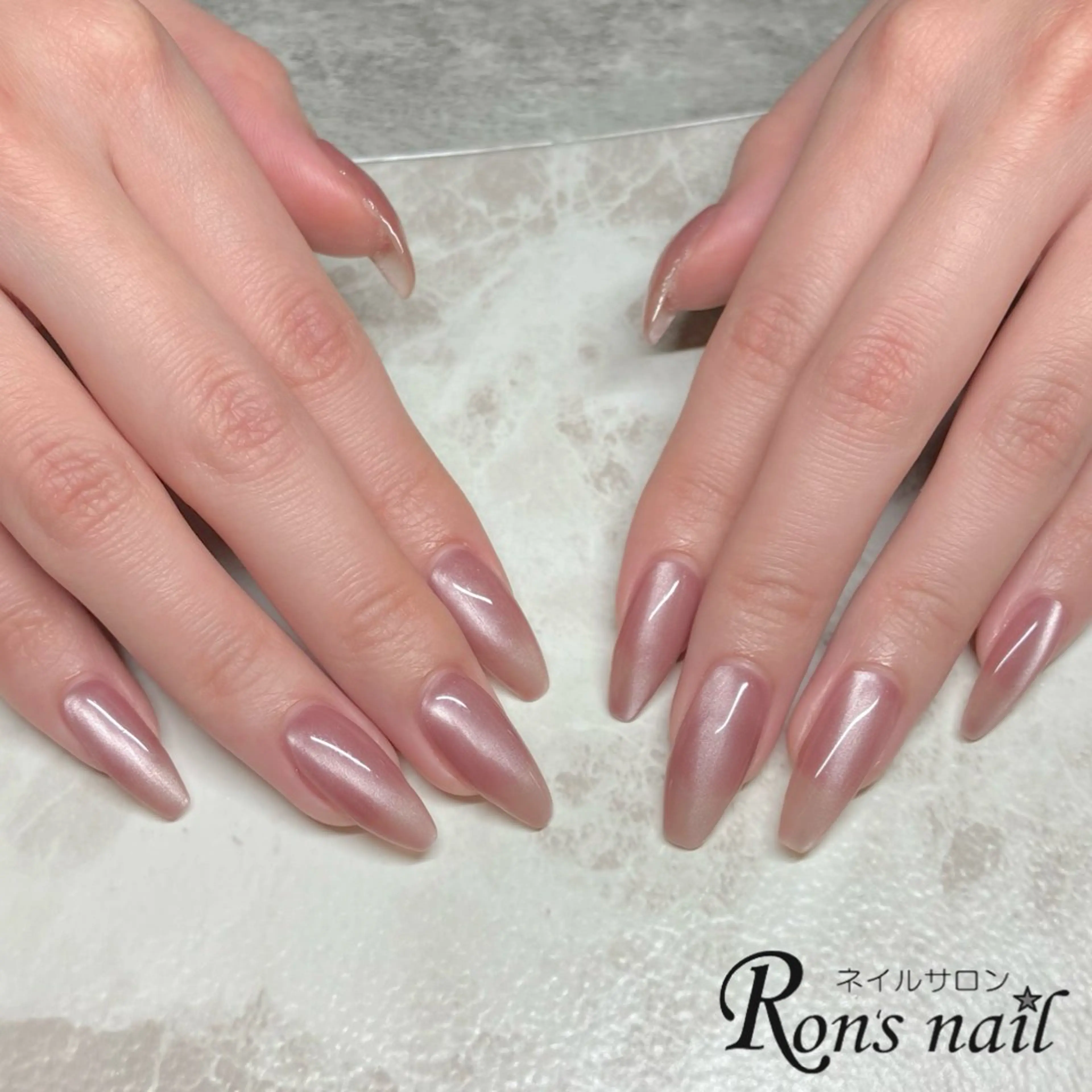 ネイル マグネットネイル マグネットワンカラー ワンカラーネイル Ron's nail 笹岡のネイルデザイン