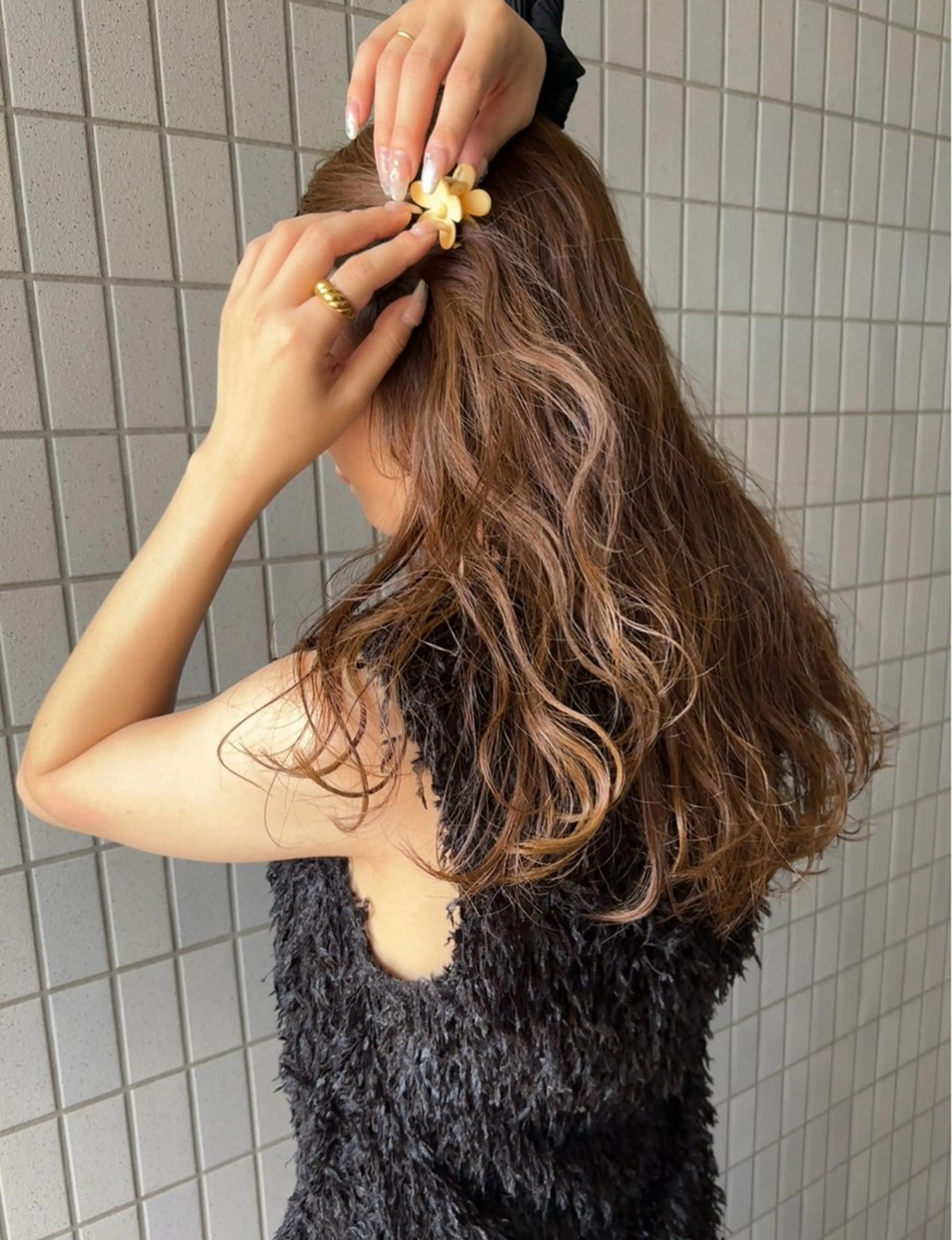 カラー ブリーチ ブリーチなしカラー 透明感カラー/パーマ オレンジmiyo⭐️のヘアスタイル