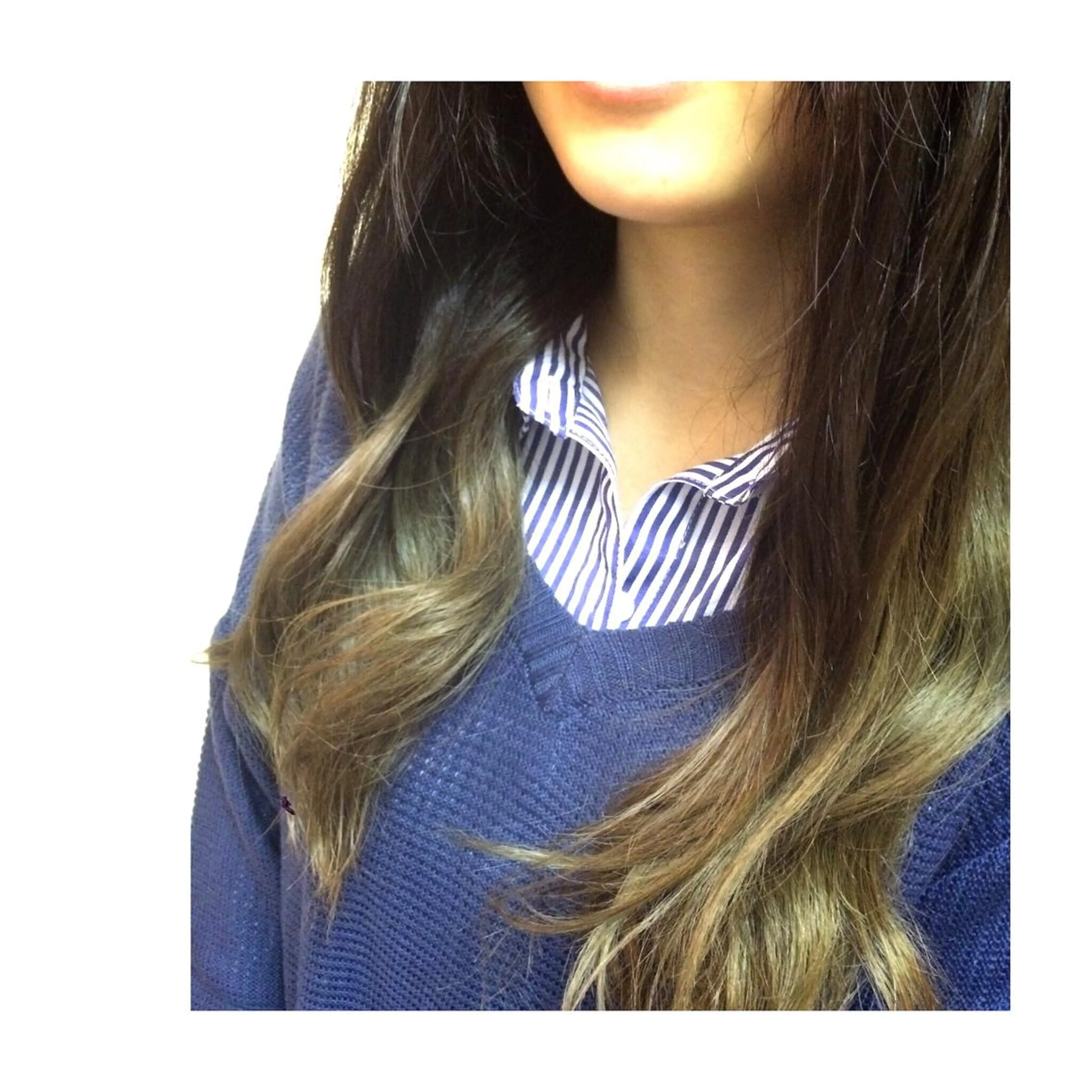 セミロング ロング カラー アッシュ グラデーションカラー 🪐脱白髪染め 🪐松尾菜々美のヘアスタイル