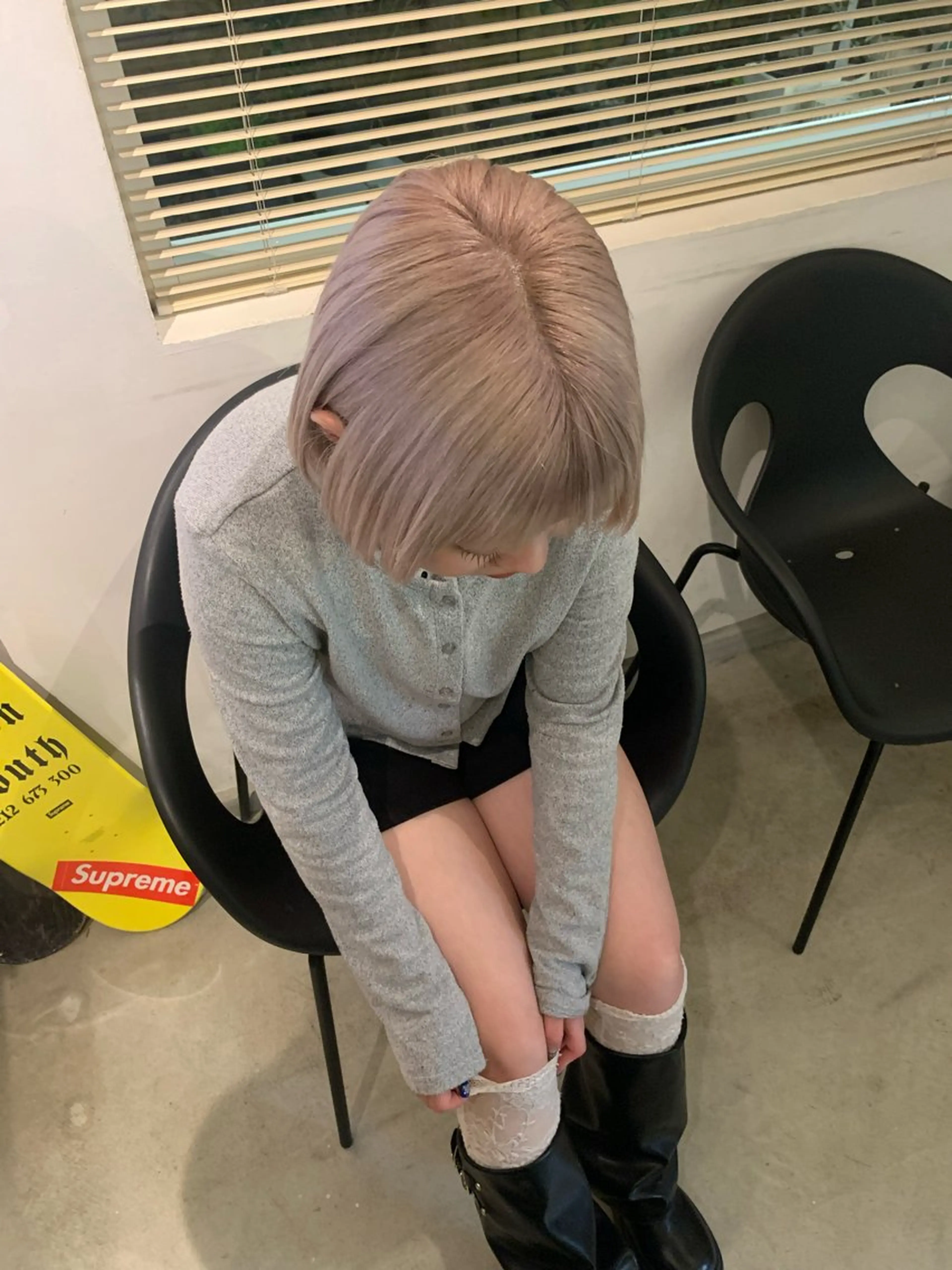 カラー ベージュカラー ホワイトベージュ ヘアカラー キラ/ハイトーン/ 天神美容室のヘアスタイル