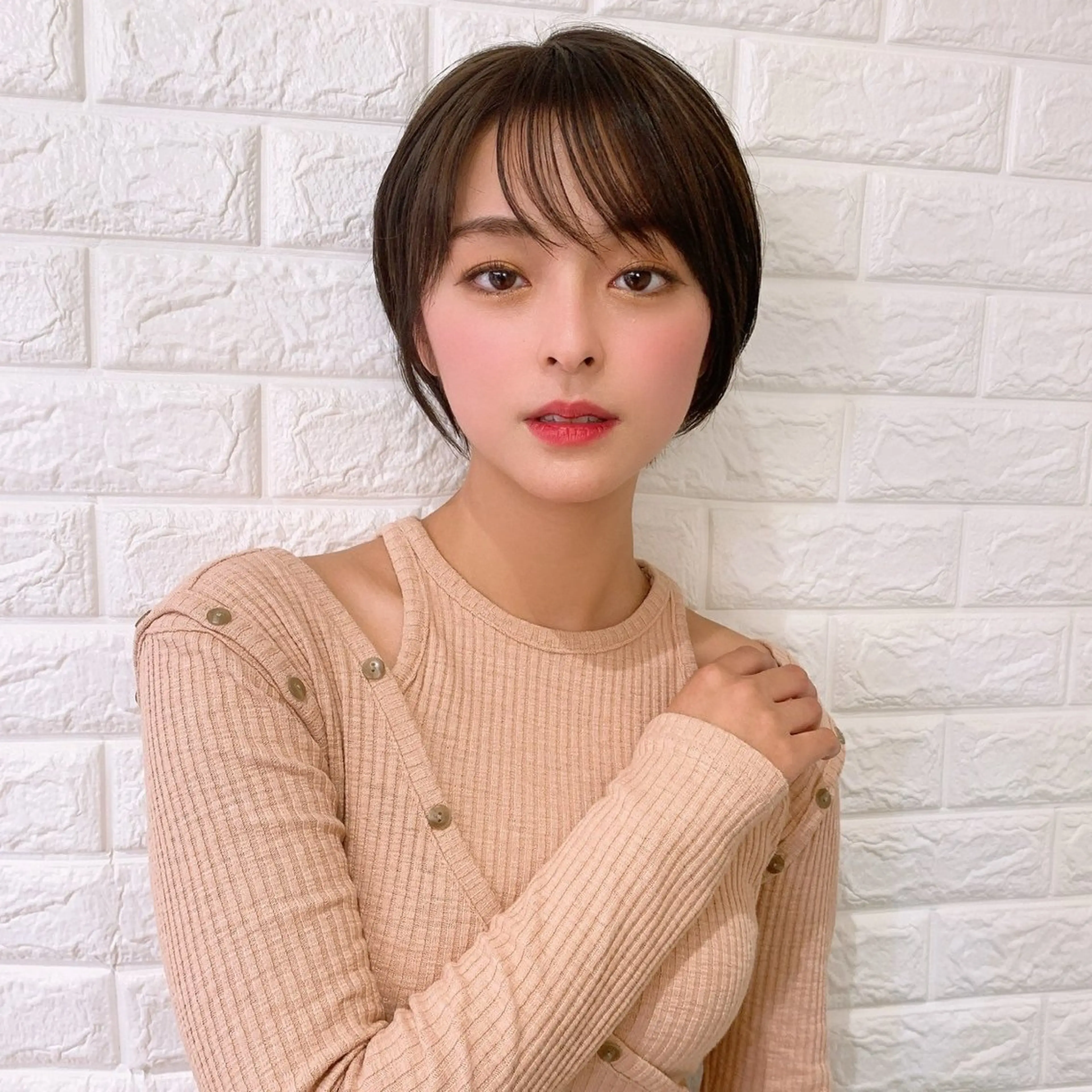 ショート 縮毛矯正/レイヤー 韓国/顔まわり/夢音のヘアスタイル