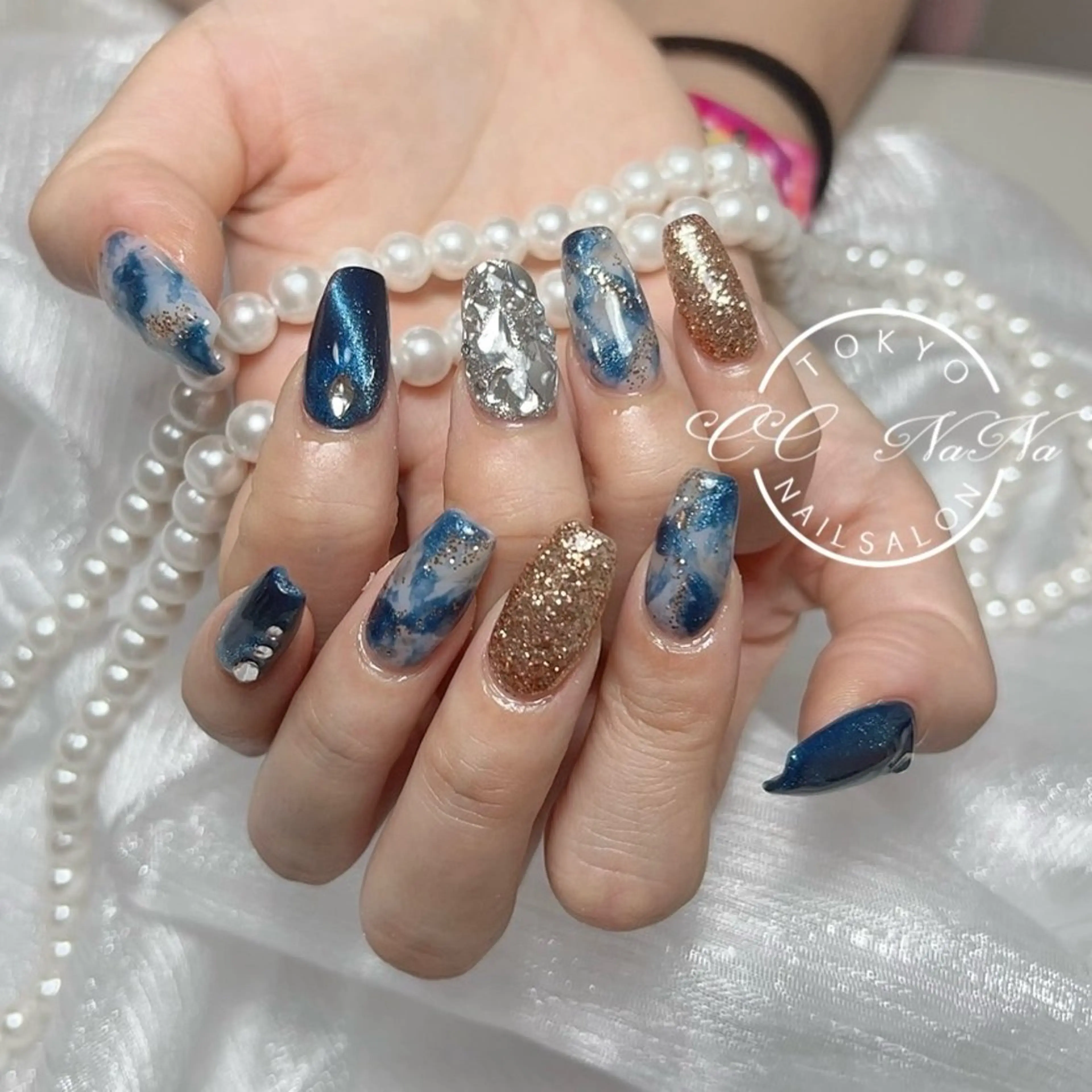 ネイル 持ち込み スカルプネイル 夏ネイル ハンドネイル 💎CC・NaNa 韓国風ネイル🌙Cのネイルデザイン