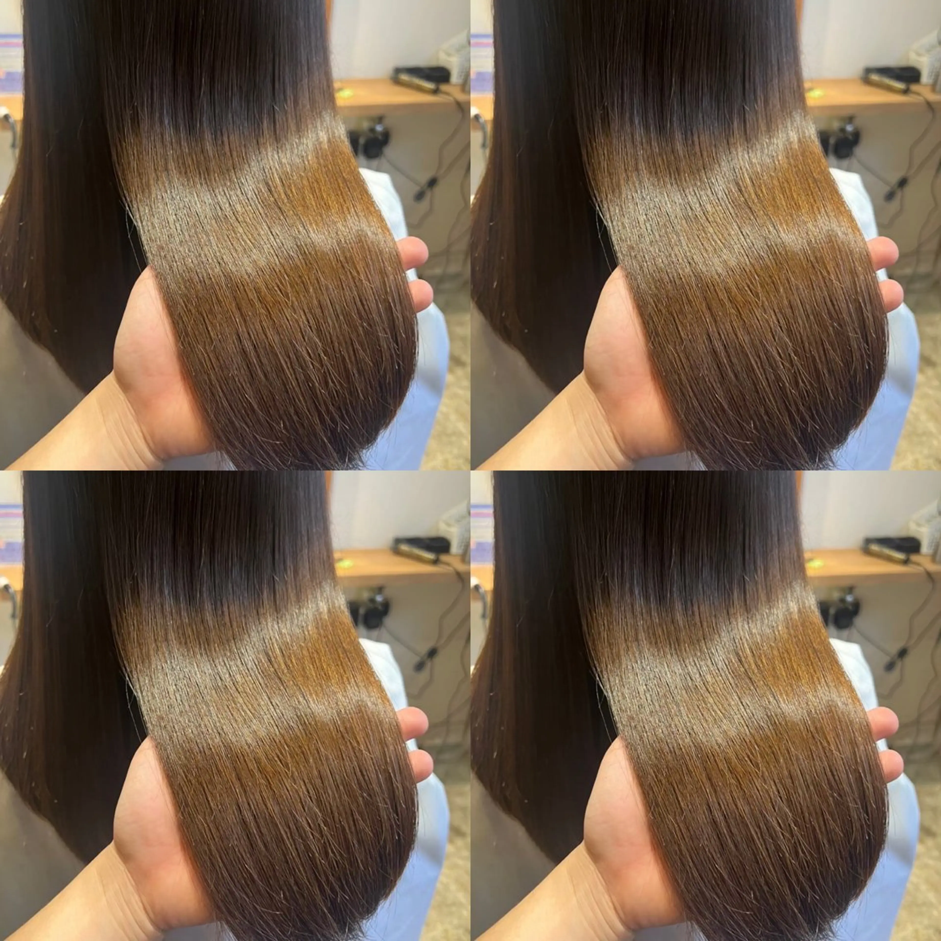 セミロング カラー アッシュ ベージュカラー オリーブベージュ レイヤーカット/ 縮毛矯正🇰🇷早坂のヘアスタイル