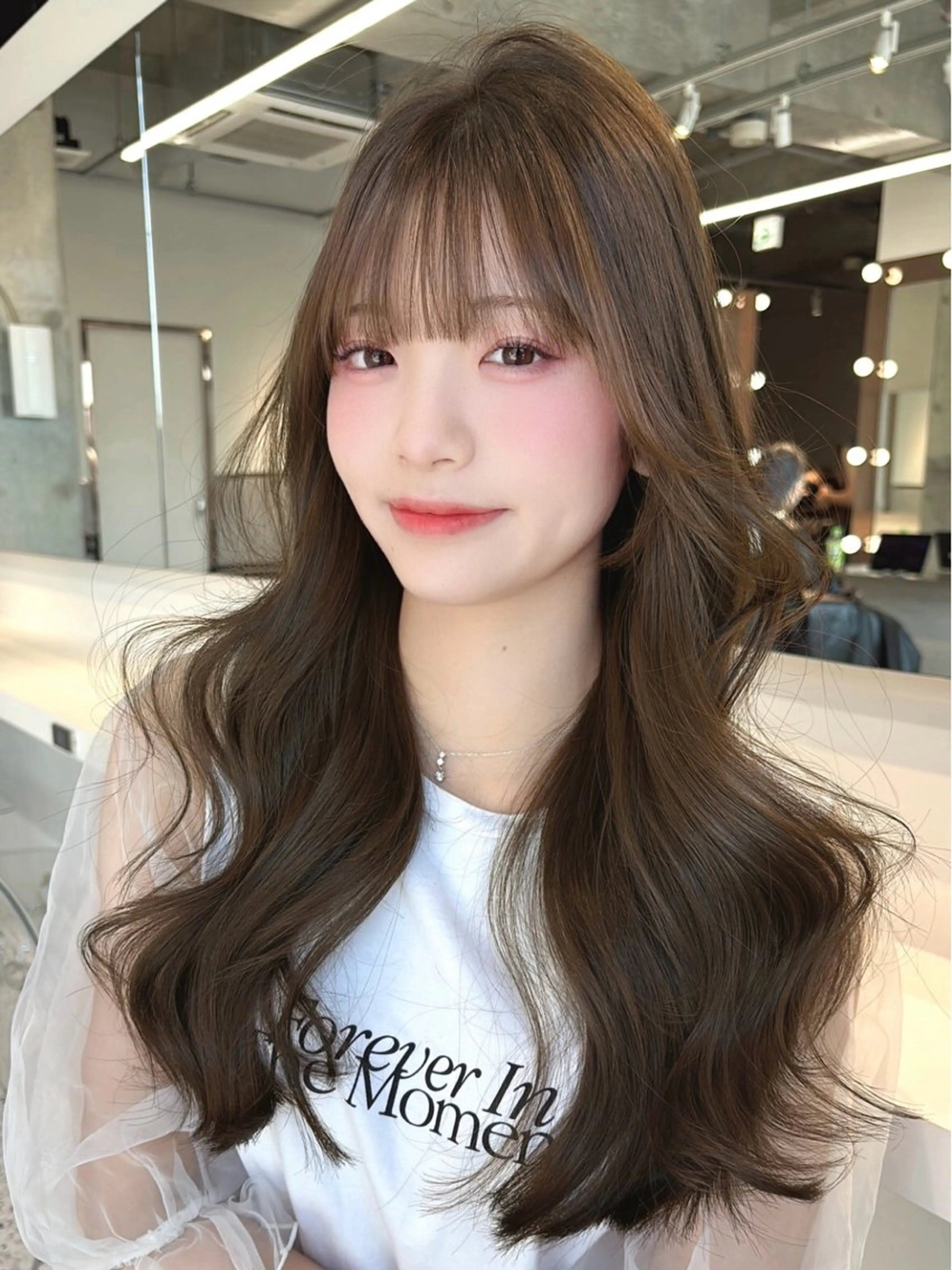 ロング カラー グレージュ オリーブグレージュ オリーブグレー カット ヘアカラー トリートメント 🍒ブリーチなしカラ ー／Sakura🍒のヘアスタイル