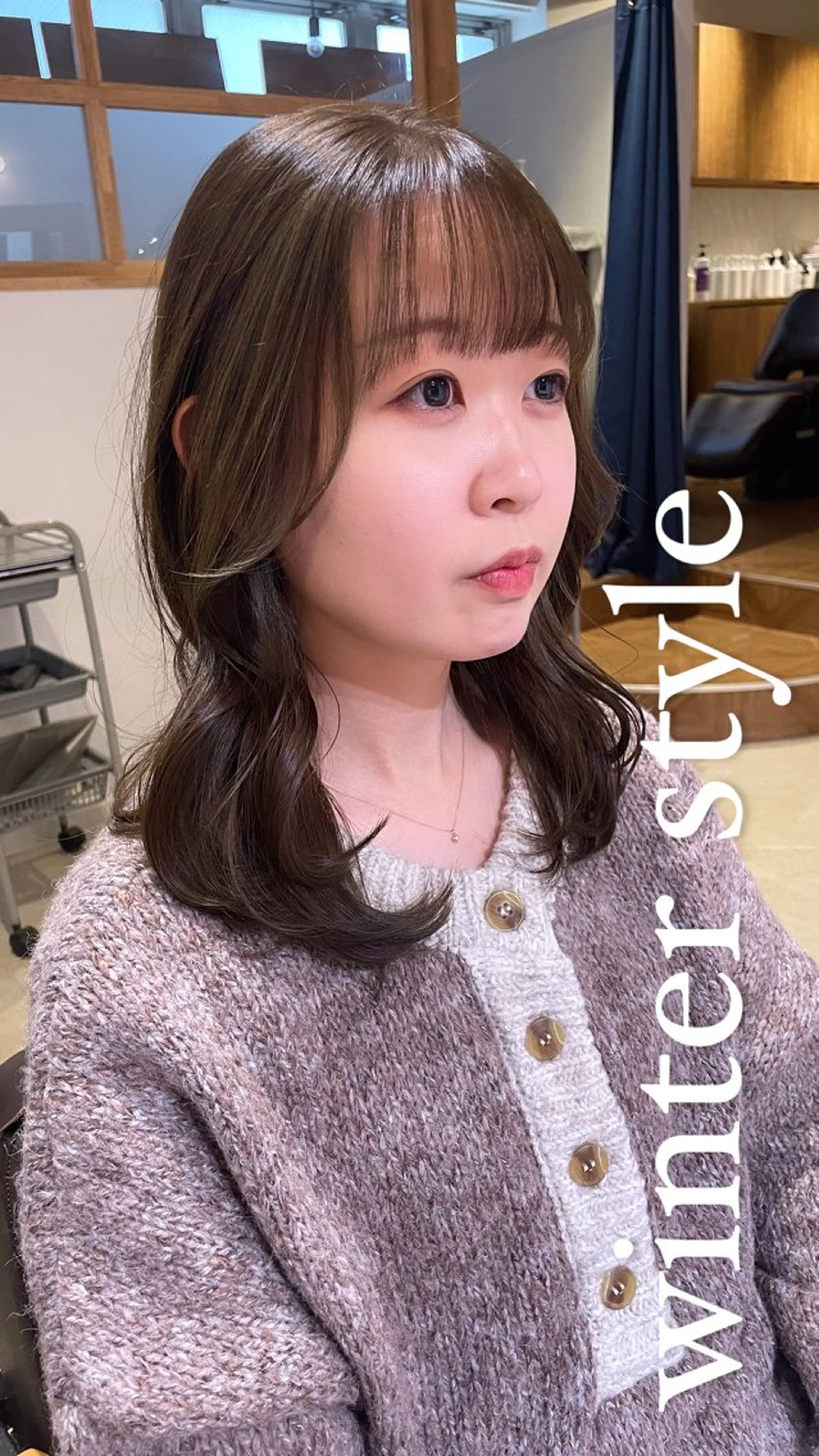 ミディアム カラー カット ヘアカラー トリートメント ウルフ/レイヤー/ ベージュ/山宮 大樹のヘアスタイル