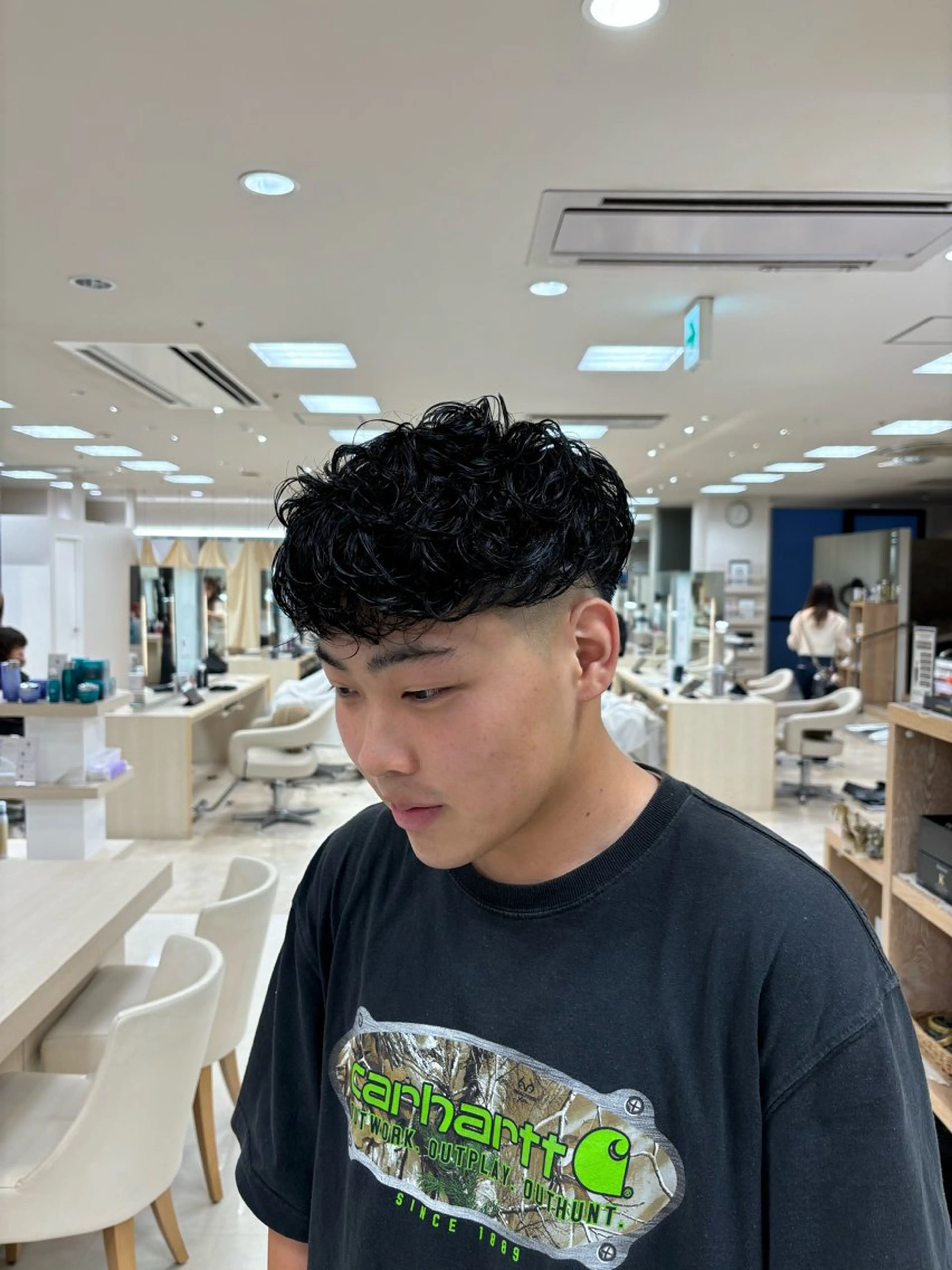 ショート パーマ メンズ カット パーマ トリートメント 湘南/メンズパーマ/ ハイライト/ユチカのヘアスタイル