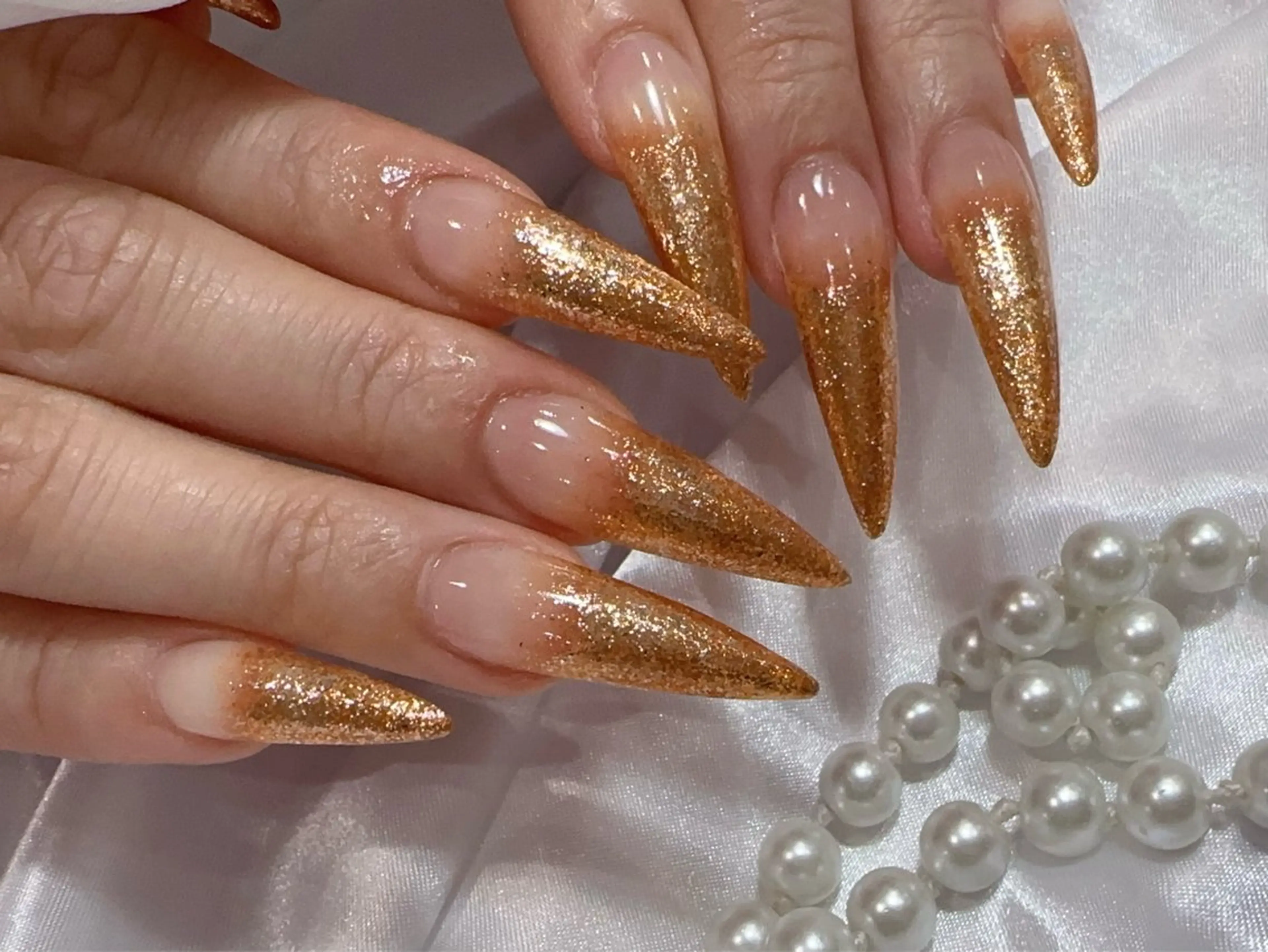 ネイル アートネイル フラッシュネイル フレンチネイル ジェルネイル ガラスフレンチ ハンドネイル You&Me Miyuのネイルデザイン