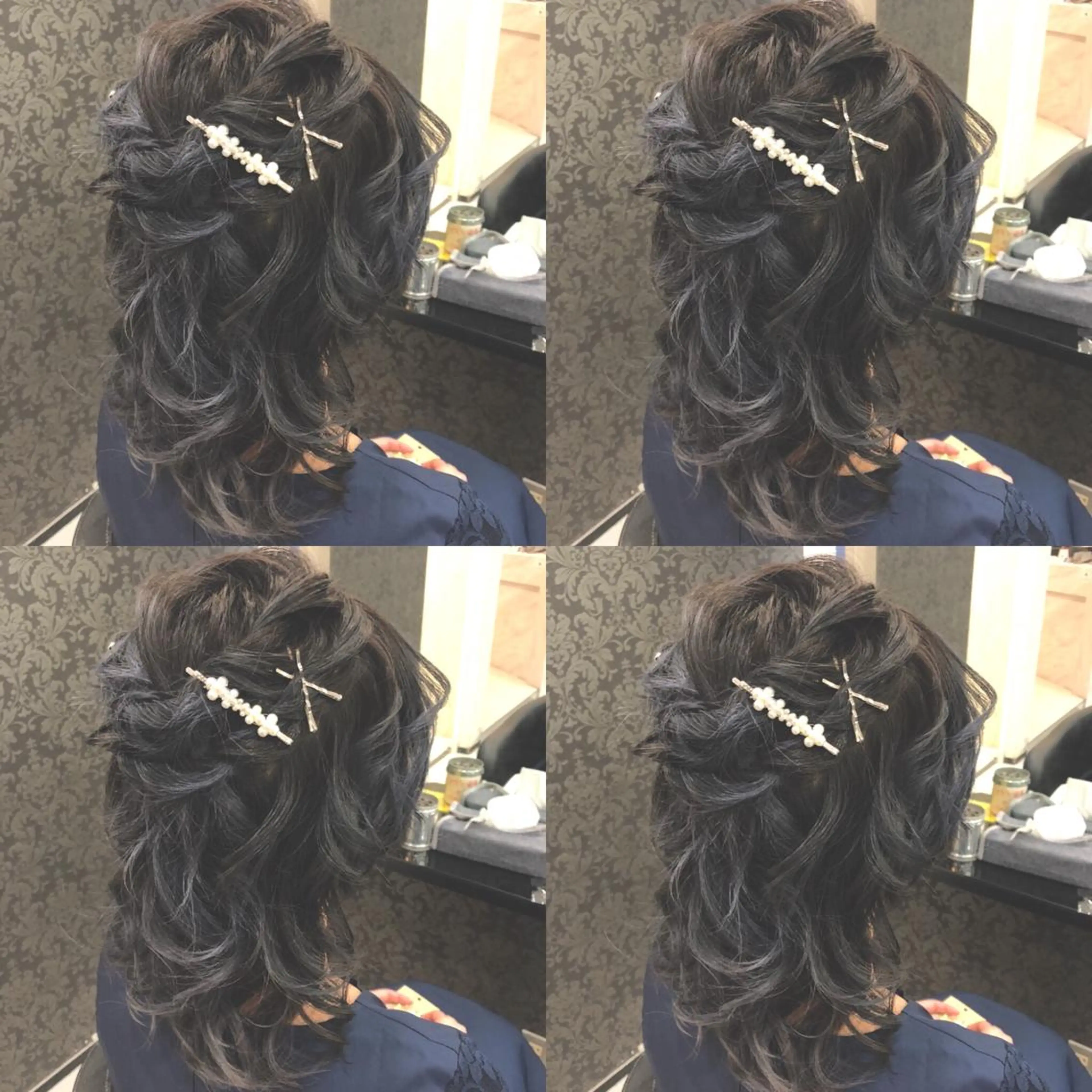 ミディアム ヘアアレンジ ハーフアップ ヘアセット 🌷MAYU 🌷のヘアスタイル