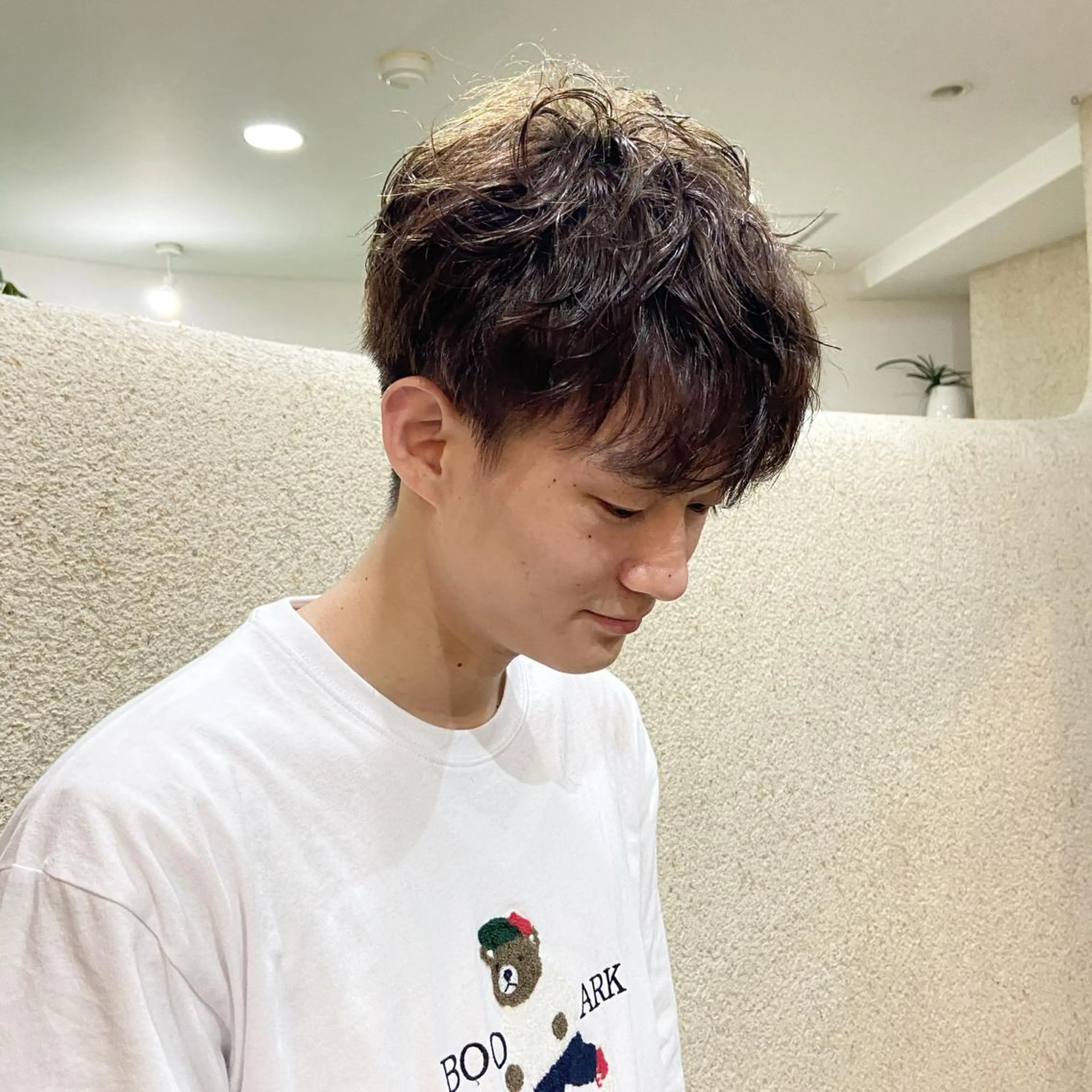 パーマ メンズ マッシュ カット 角戸 りおのヘアスタイル