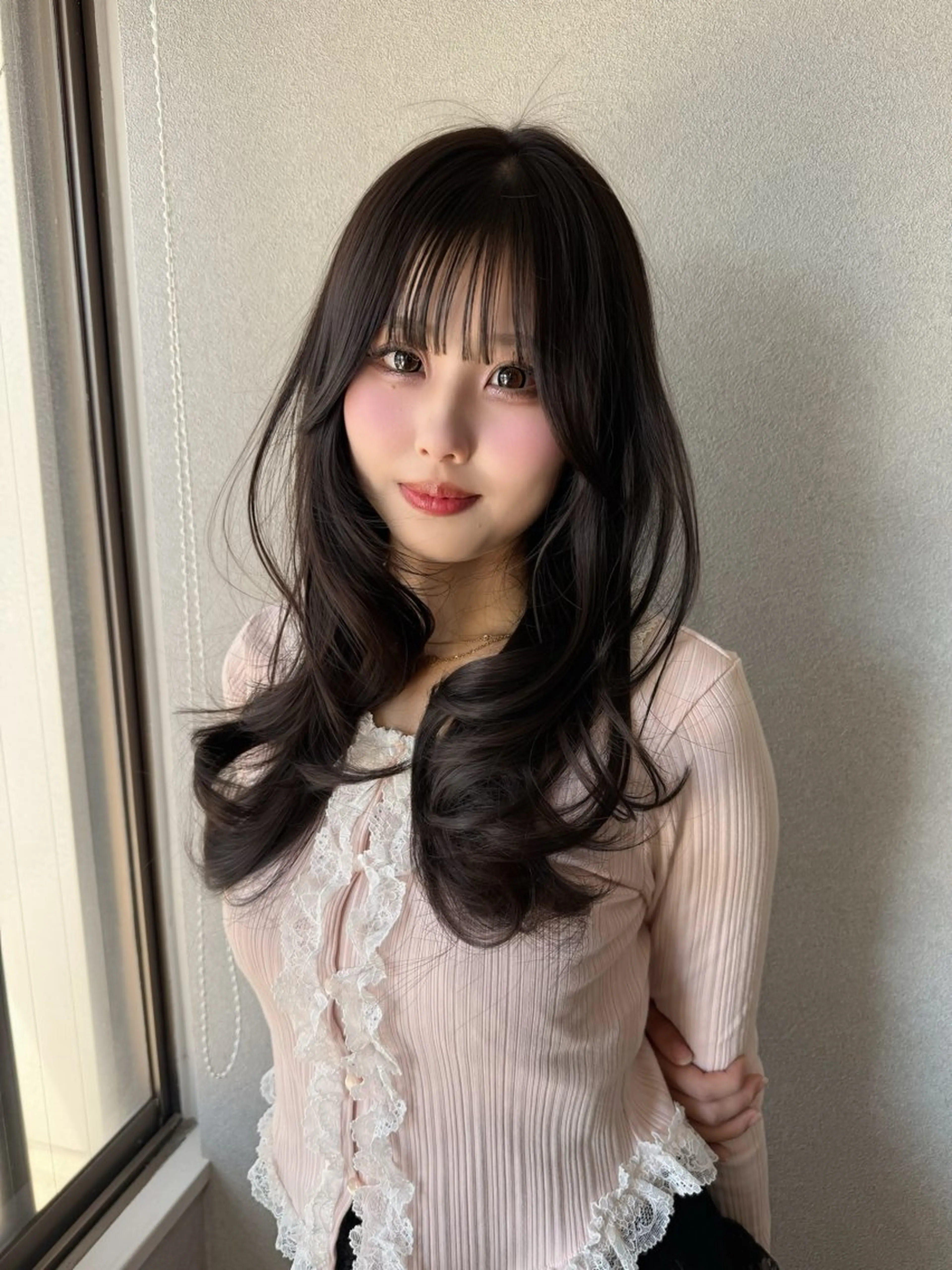 ロング カラー 韓国風ヘア レイヤーカット ヘアカラー トリートメント レイヤーカット /顔周り/和奏︎♪のヘアスタイル