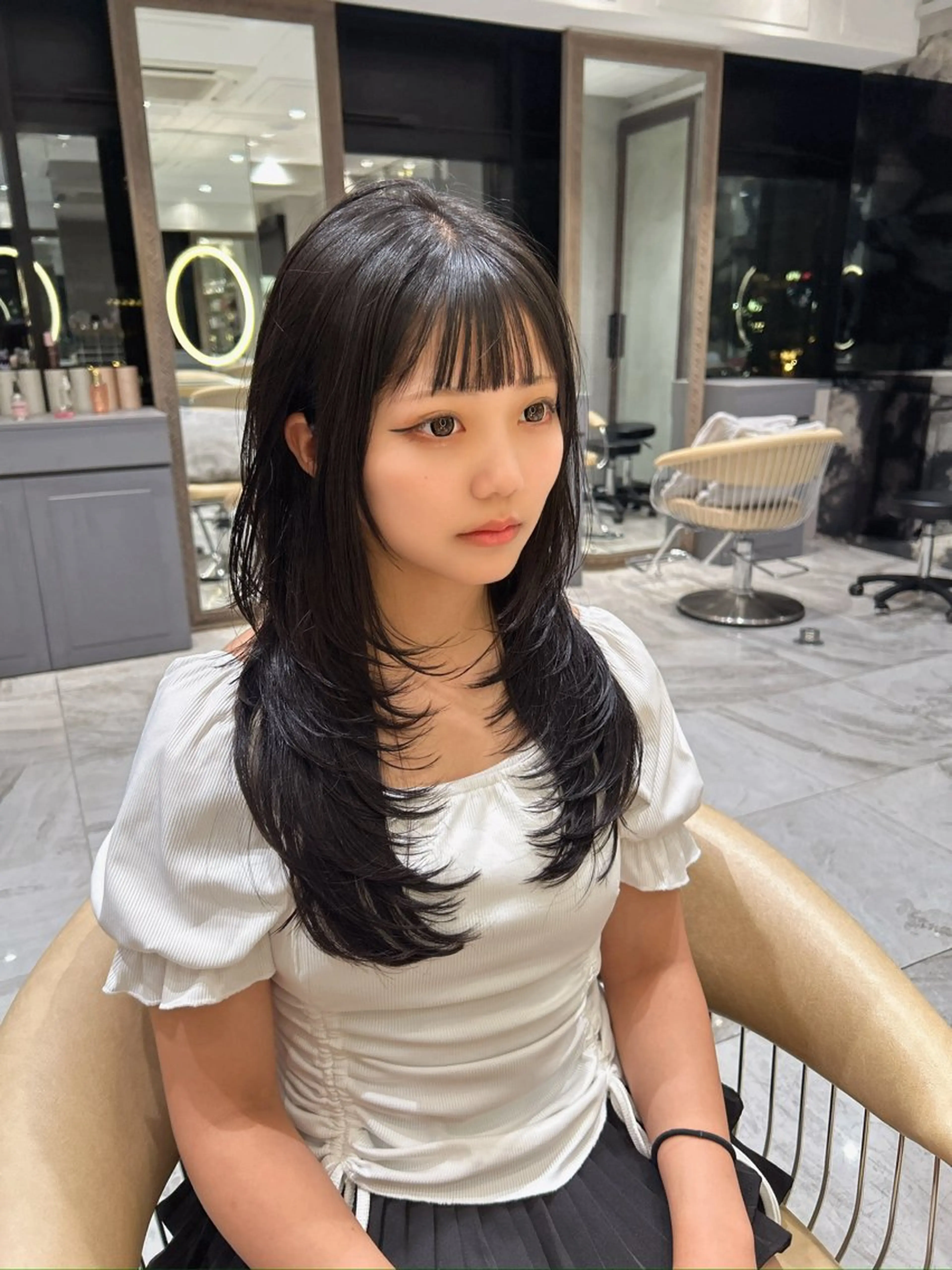 ロング ハイレイヤー 韓国風ヘア レイヤーカット カット 🥇KEN /レイヤー/カラーのヘアスタイル