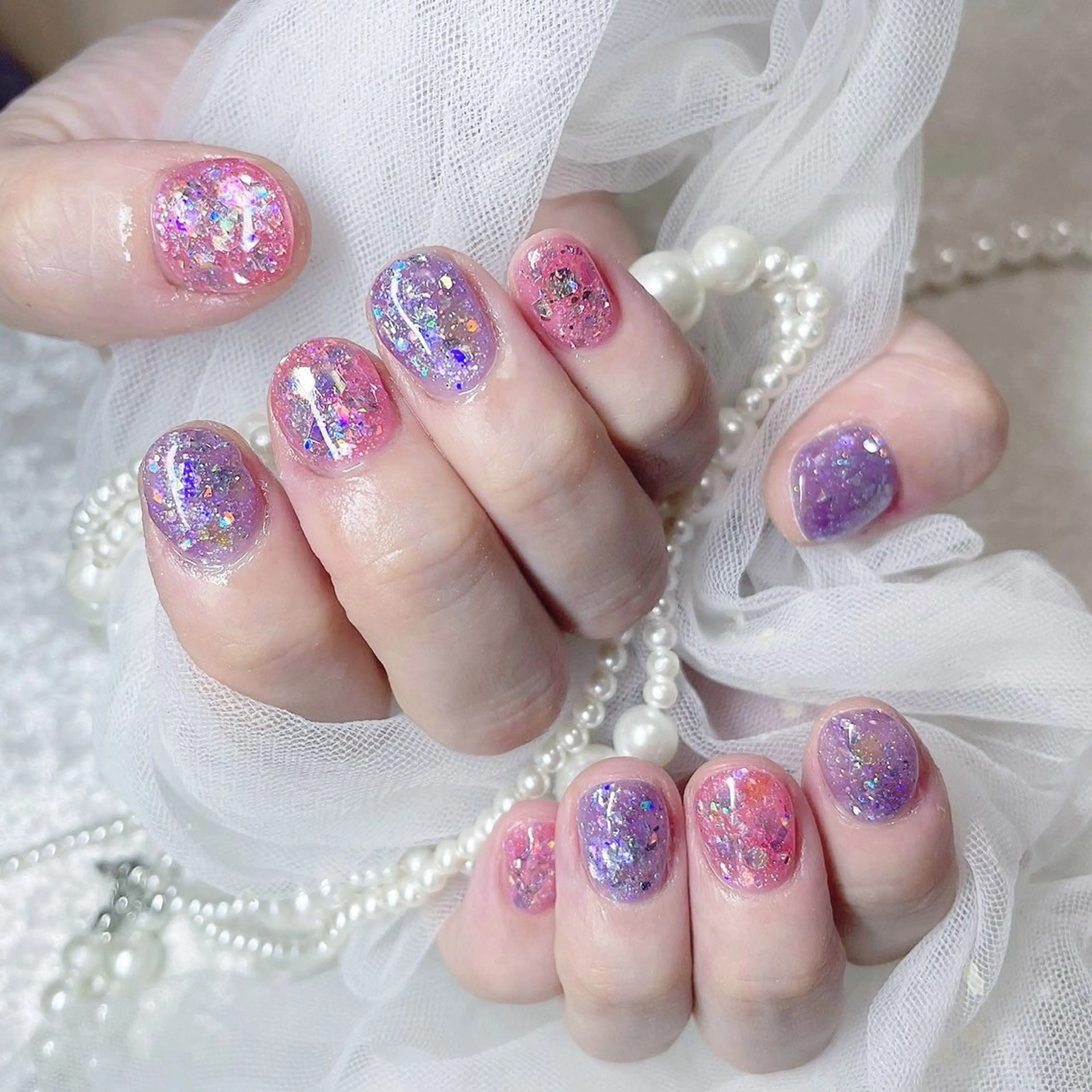 ネイル アートネイル 長さ出し フットネイル 韓国ネイル マグネットネイル ハンドネイル Kanako 💫のネイルデザイン