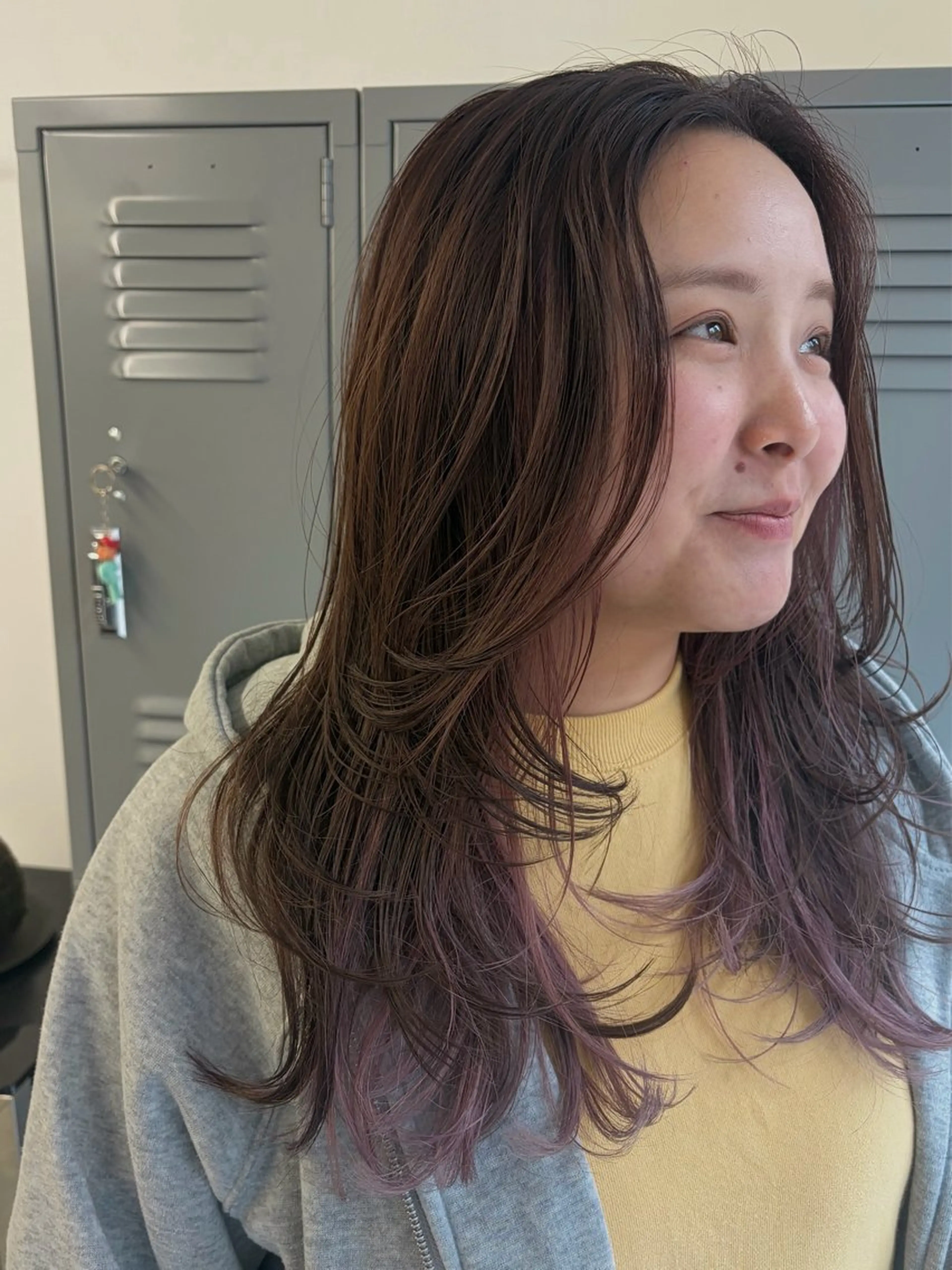 カラー ブラウンカラー 透明感カラー カット ヘアカラー cana 札幌レイヤースタイルのヘアスタイル